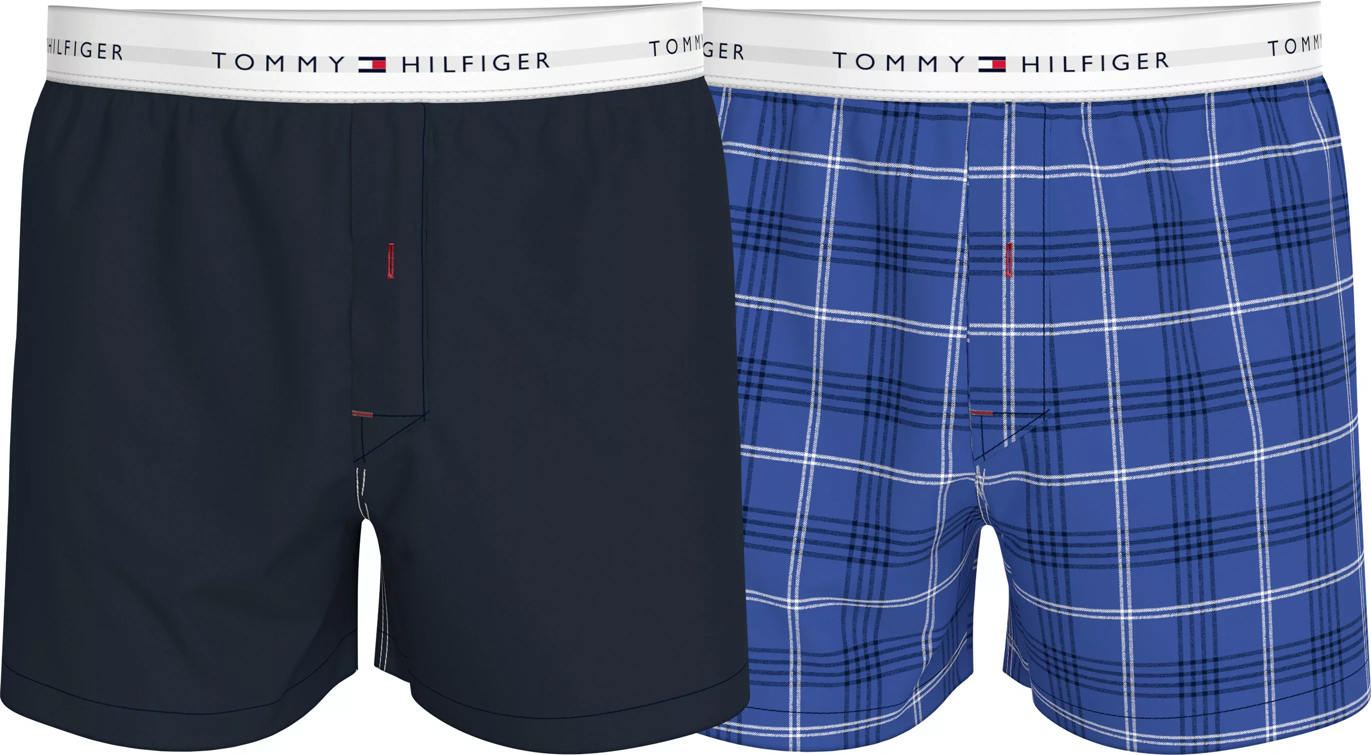 Tommy Hilfiger 2-er Set Boxershorts Blau & Kariert günstig online kaufen