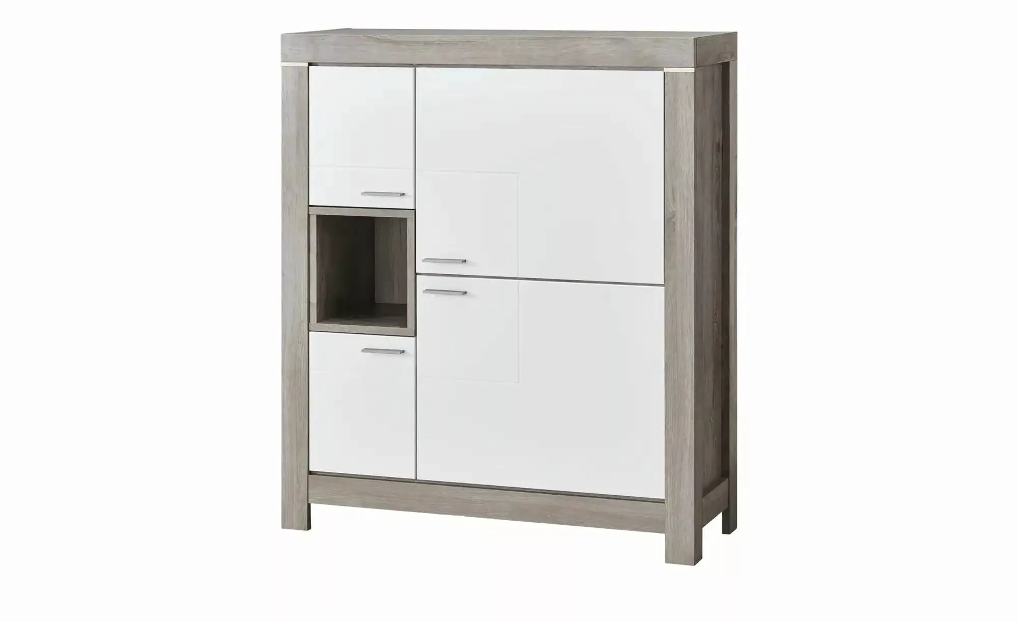 uno Highboard  Porto ¦ weiß ¦ Maße (cm): B: 118 H: 140 T: 42 Kommoden & Sid günstig online kaufen