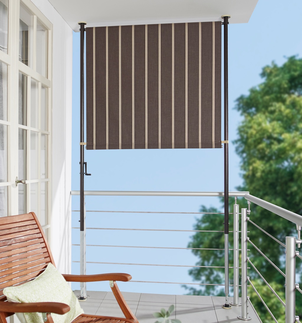 Angerer Freizeitmöbel Klemm-Senkrechtmarkise, braun/weiß, BxH: 120x225 cm günstig online kaufen