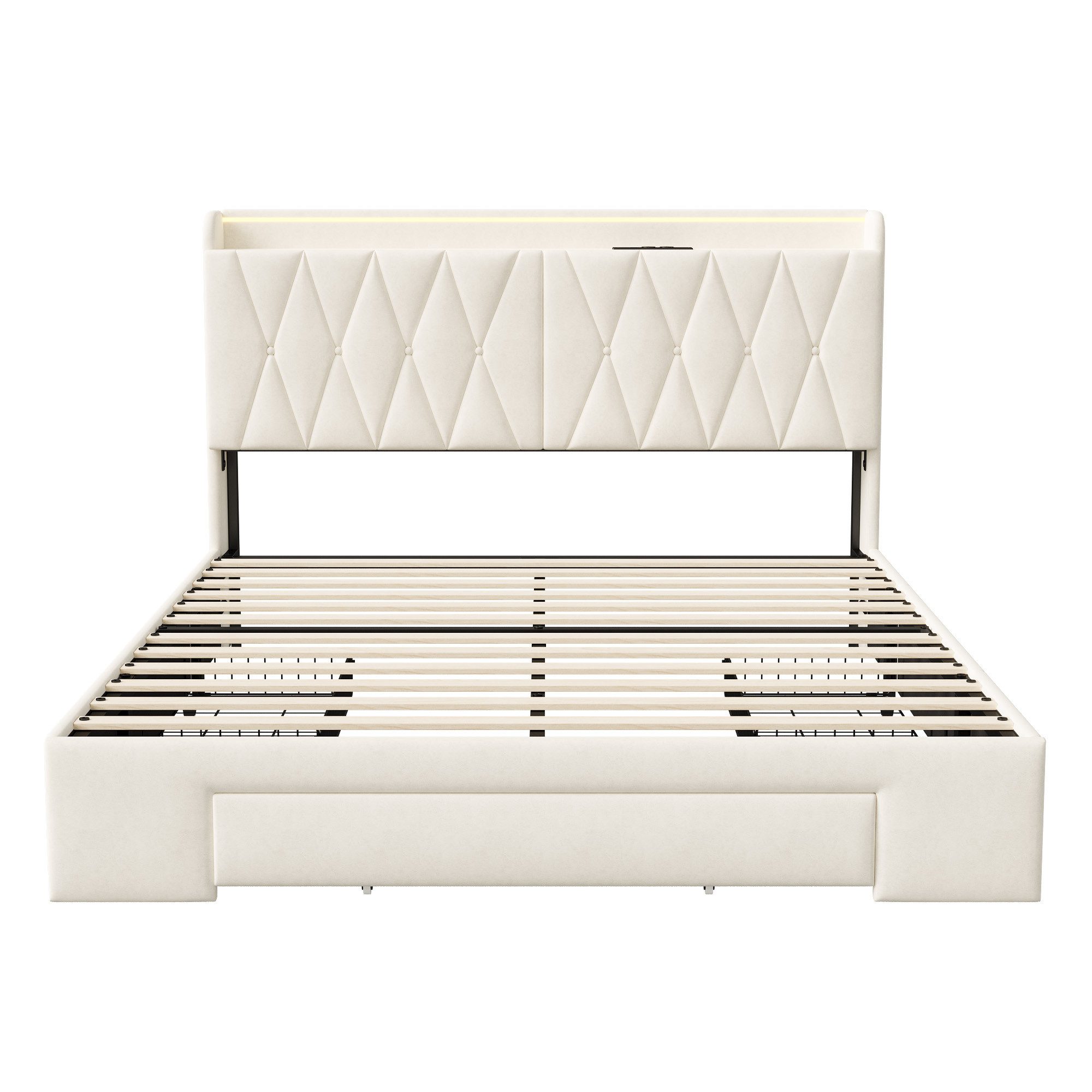 Furnishings Home Polsterbett Stauraumbett Doppelbett LED günstig online kaufen
