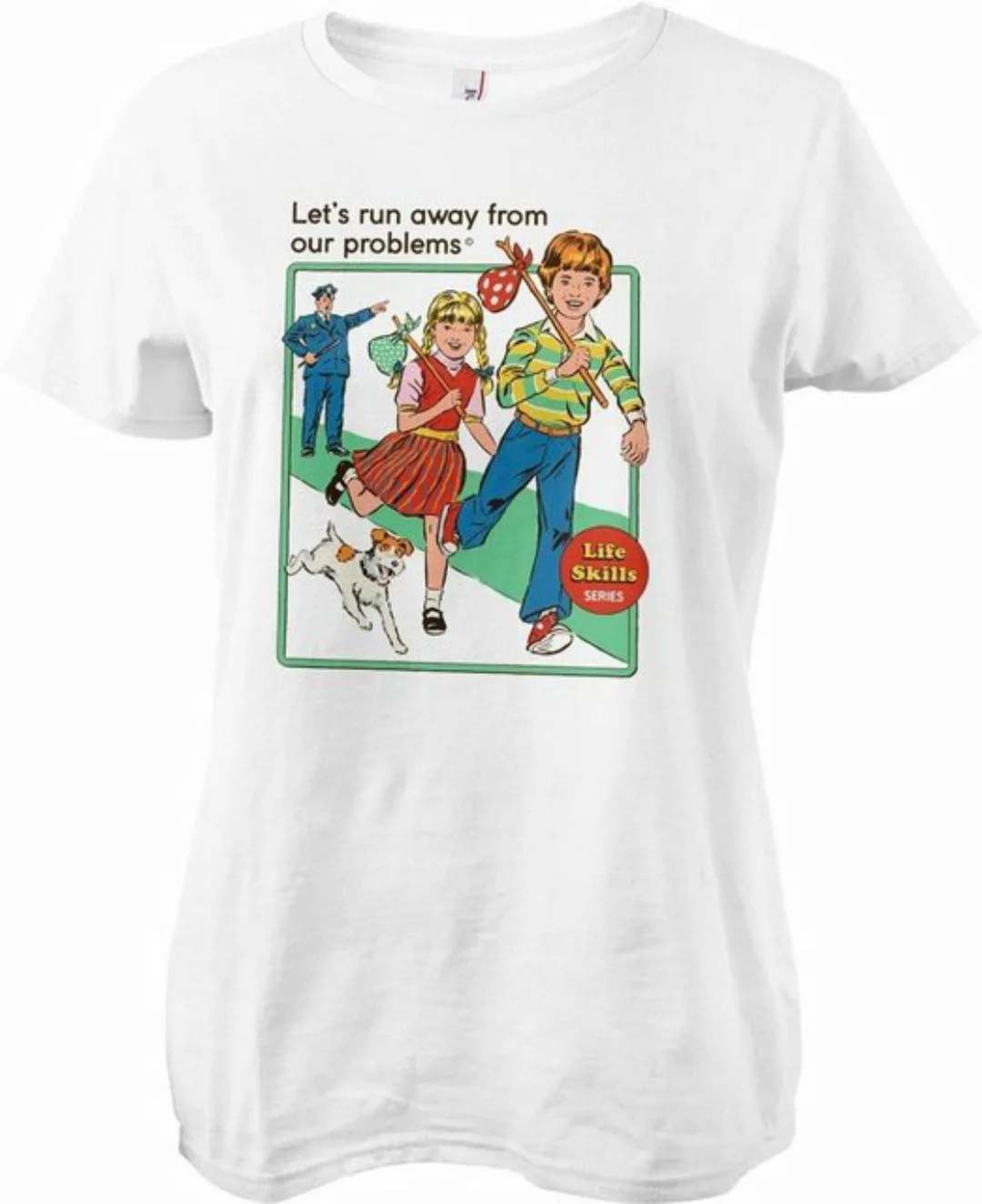 Steven Rhodes T-Shirt Let's Run Away From Our Problems Girly Tee günstig online kaufen
