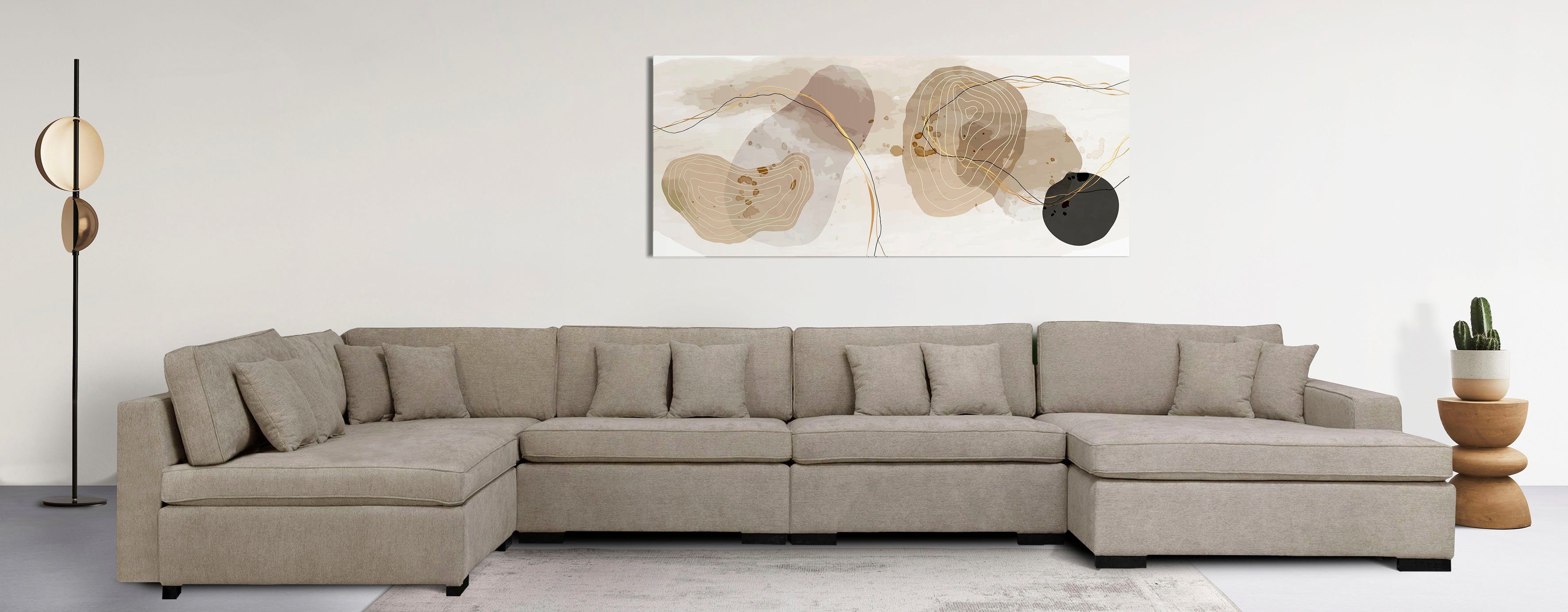 Home affaire Wohnlandschaft "Skara XXL U-Form", Lounge-Sofa XXL mit Federke günstig online kaufen