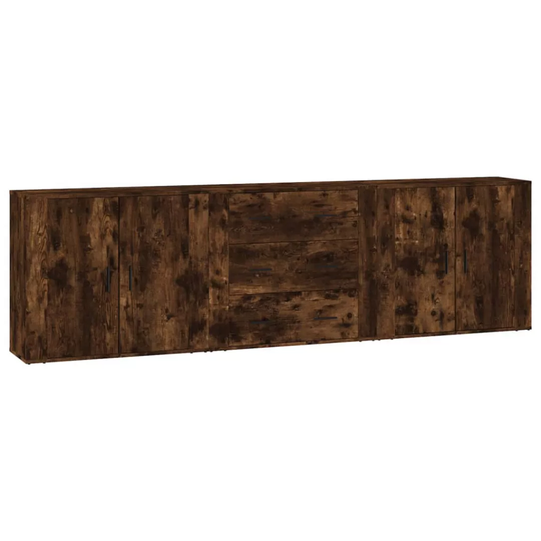 Vidaxl Sideboards 3 Stk. Räuchereiche Holzwerkstoff günstig online kaufen