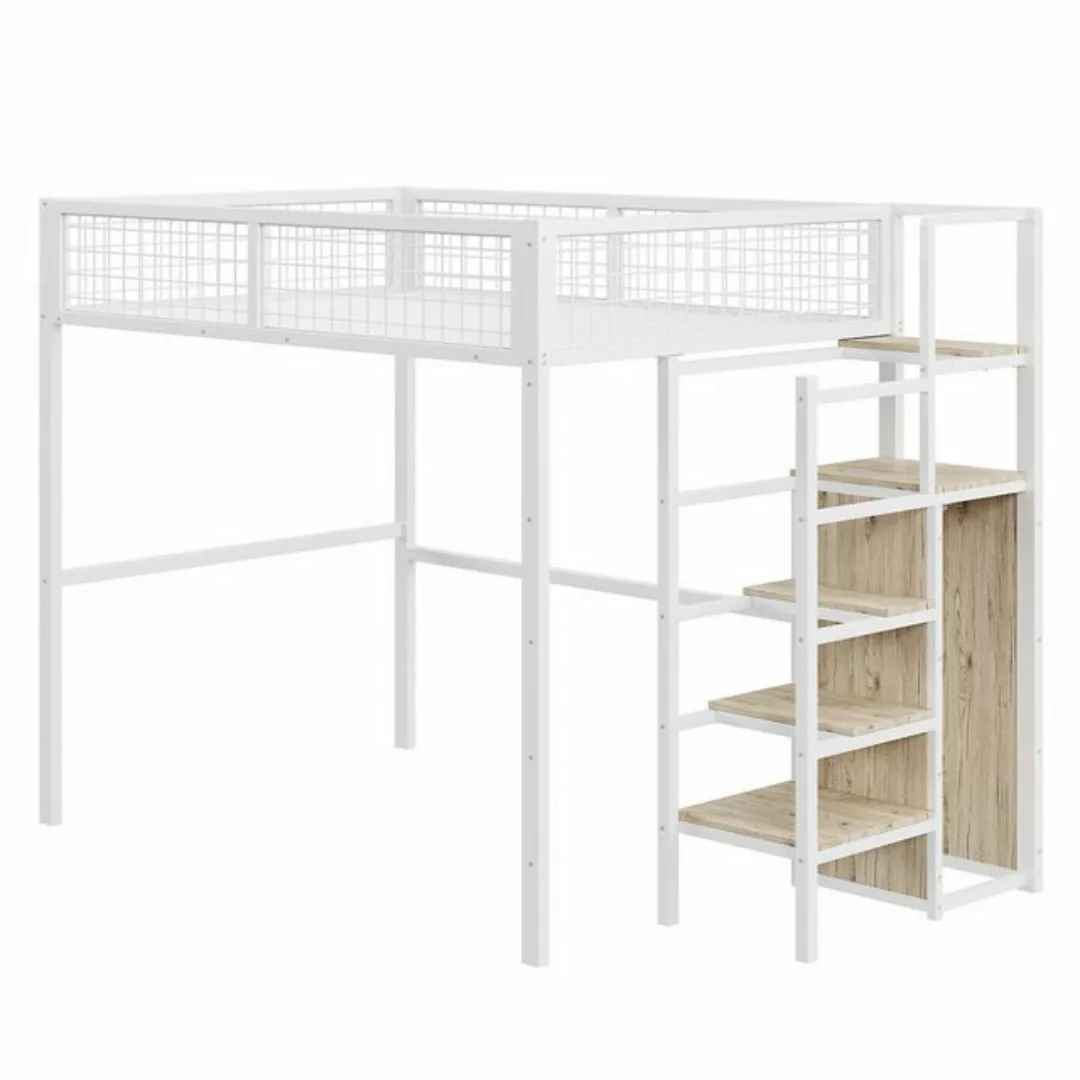 Gotagee Hochbett Kinderbett 140x200 Treppe Bett Eisengestell Stauraumbett f günstig online kaufen