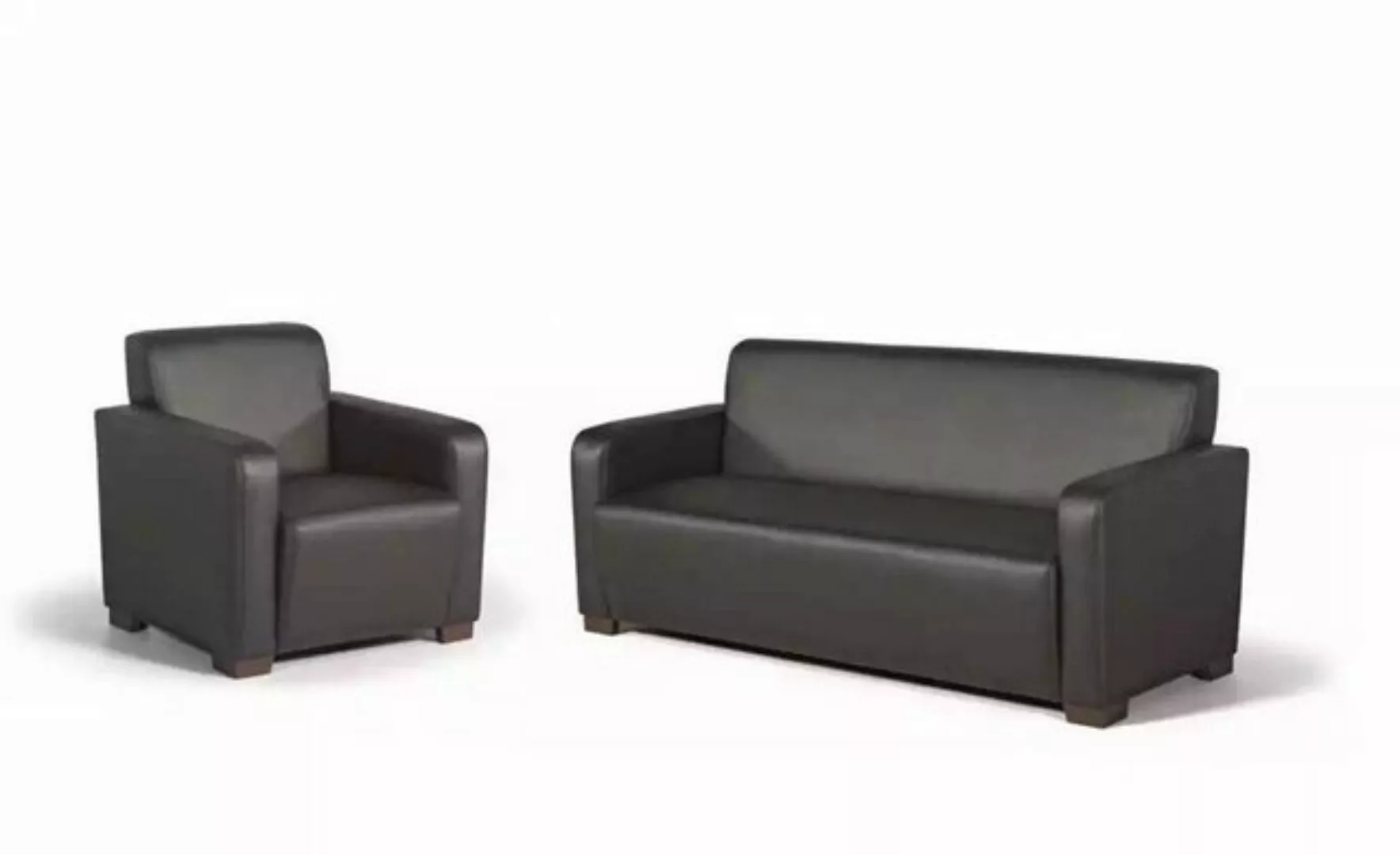 JVmoebel Sofa Schwarze Arbeitszimmer Sofagarnitur Dreisitzer Sessel Moderne günstig online kaufen