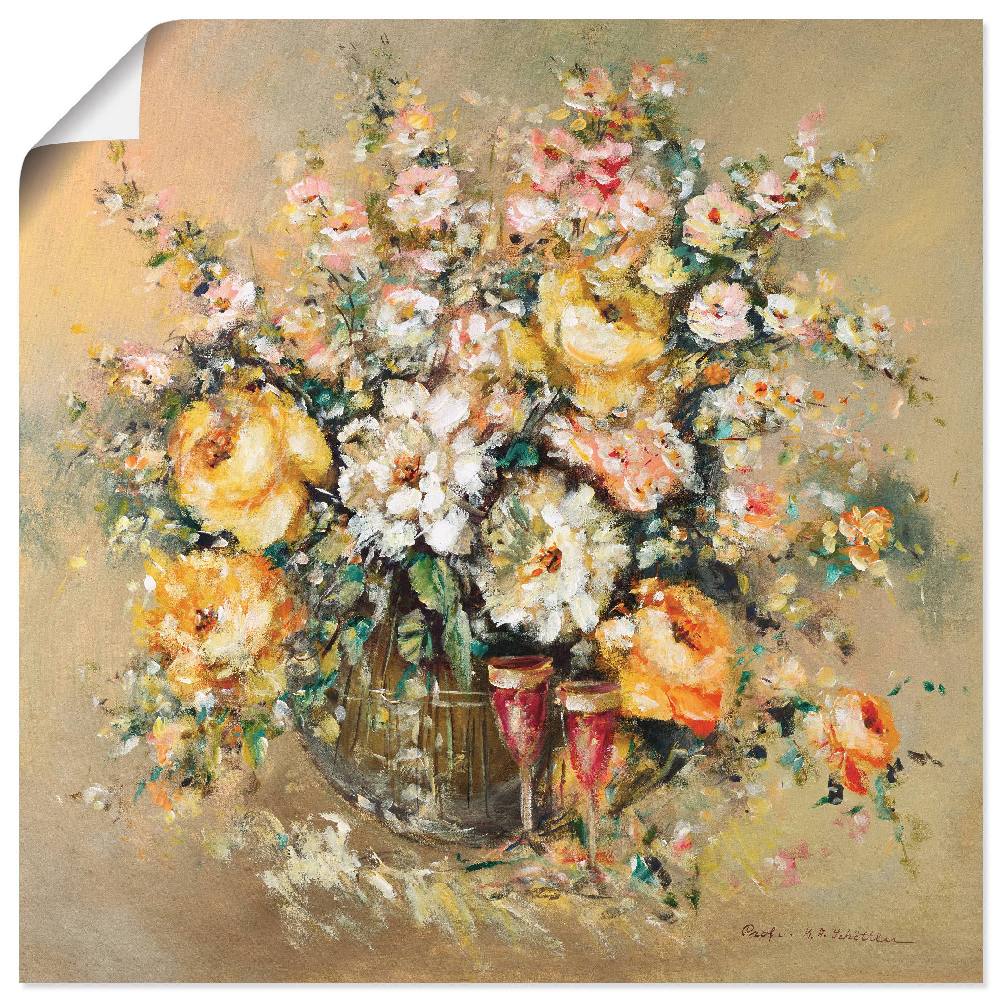 Artland Wandbild »Blumen und Spirituosen«, Blumen, (1 St.), als Leinwandbil günstig online kaufen