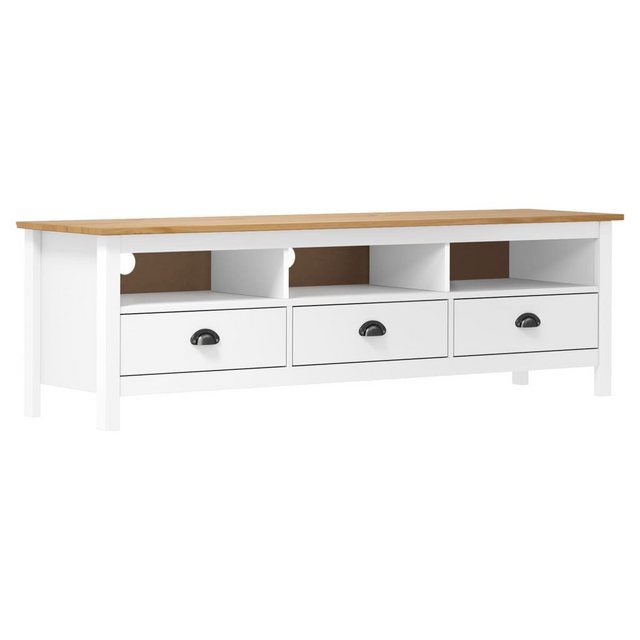 Tv-schrank Hill Range Weiß 158ã40ã47 Cm Kiefer Massivholz günstig online kaufen