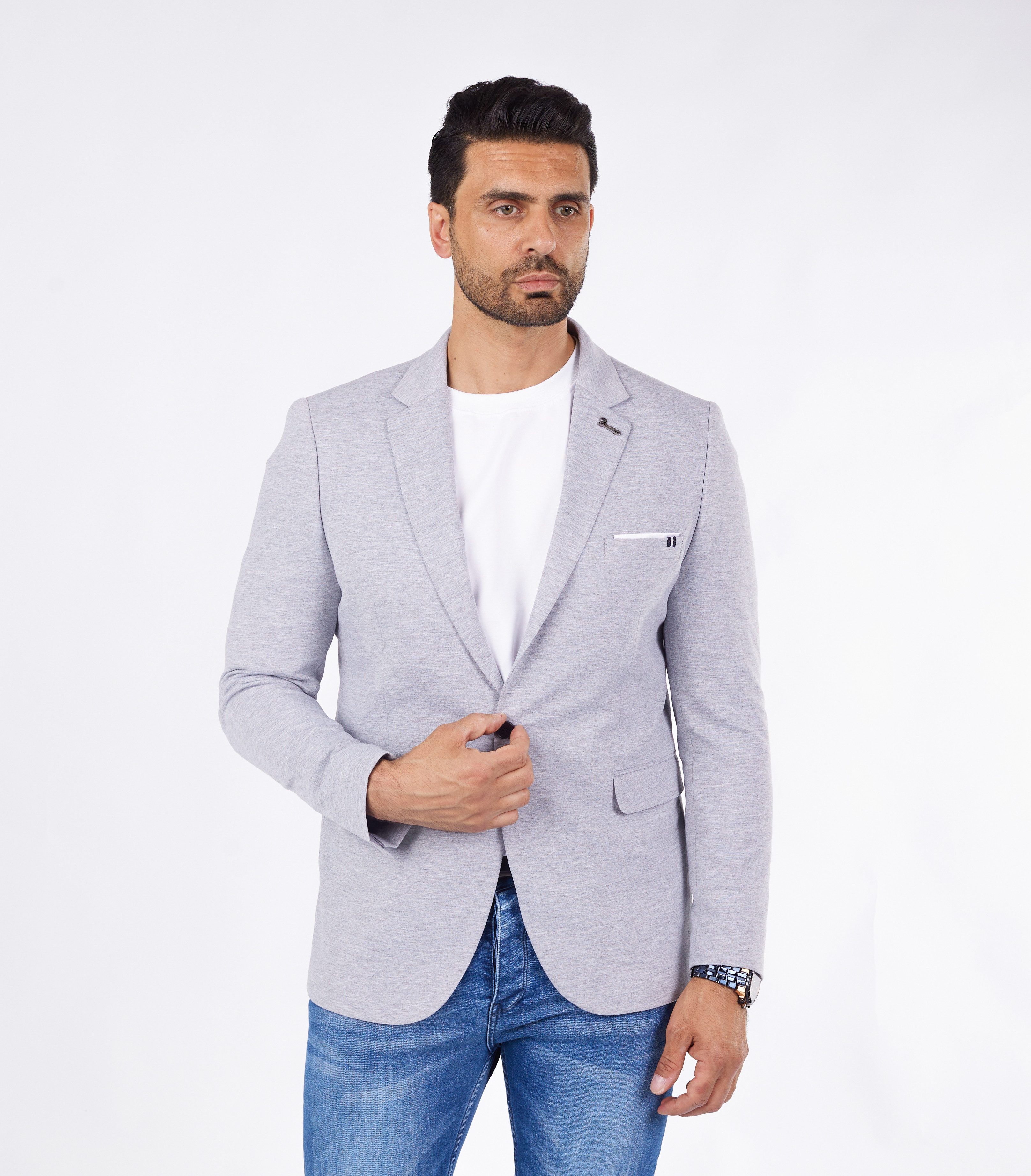Denim Distriqt Jerseysakko Sportlich Jersey Sakko günstig online kaufen