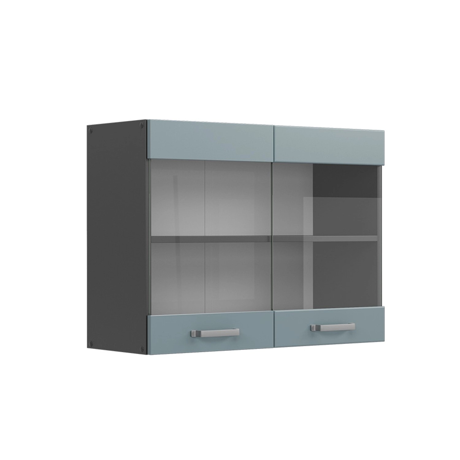 Vicco Glashängeschrank R-Line, Blau-Grau/Anthrazit, 80 cm günstig online kaufen