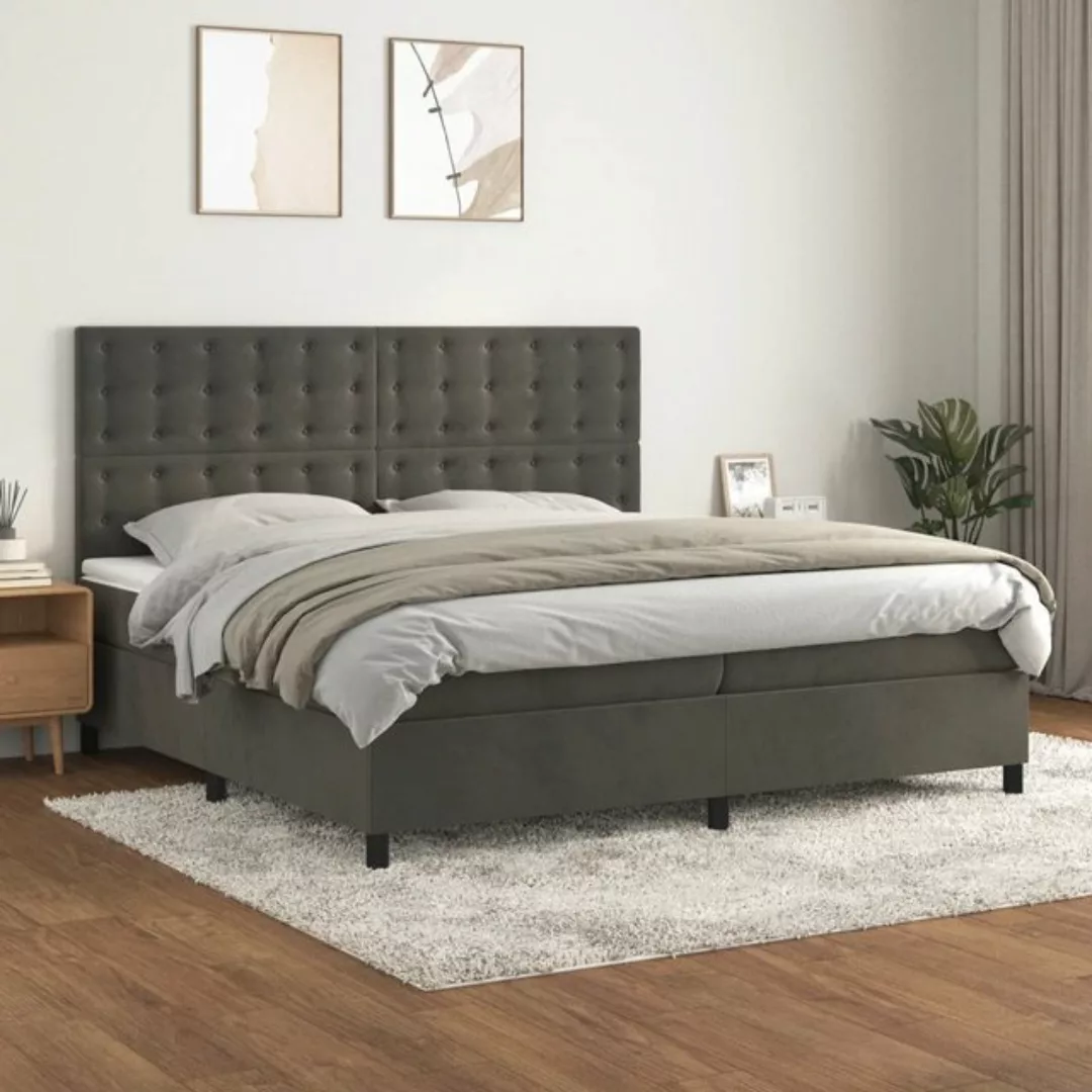 vidaXL Boxspringbett Boxspringbett mit Matratze Taupe 200x200 cm Stoff Bett günstig online kaufen