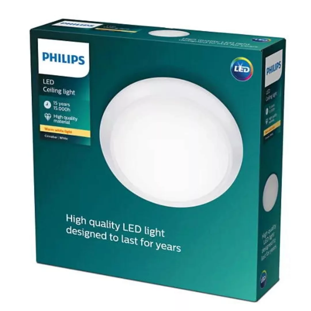 Philips LED Deckenleuchte Cinnabar in Weiß 20W 2000lm günstig online kaufen