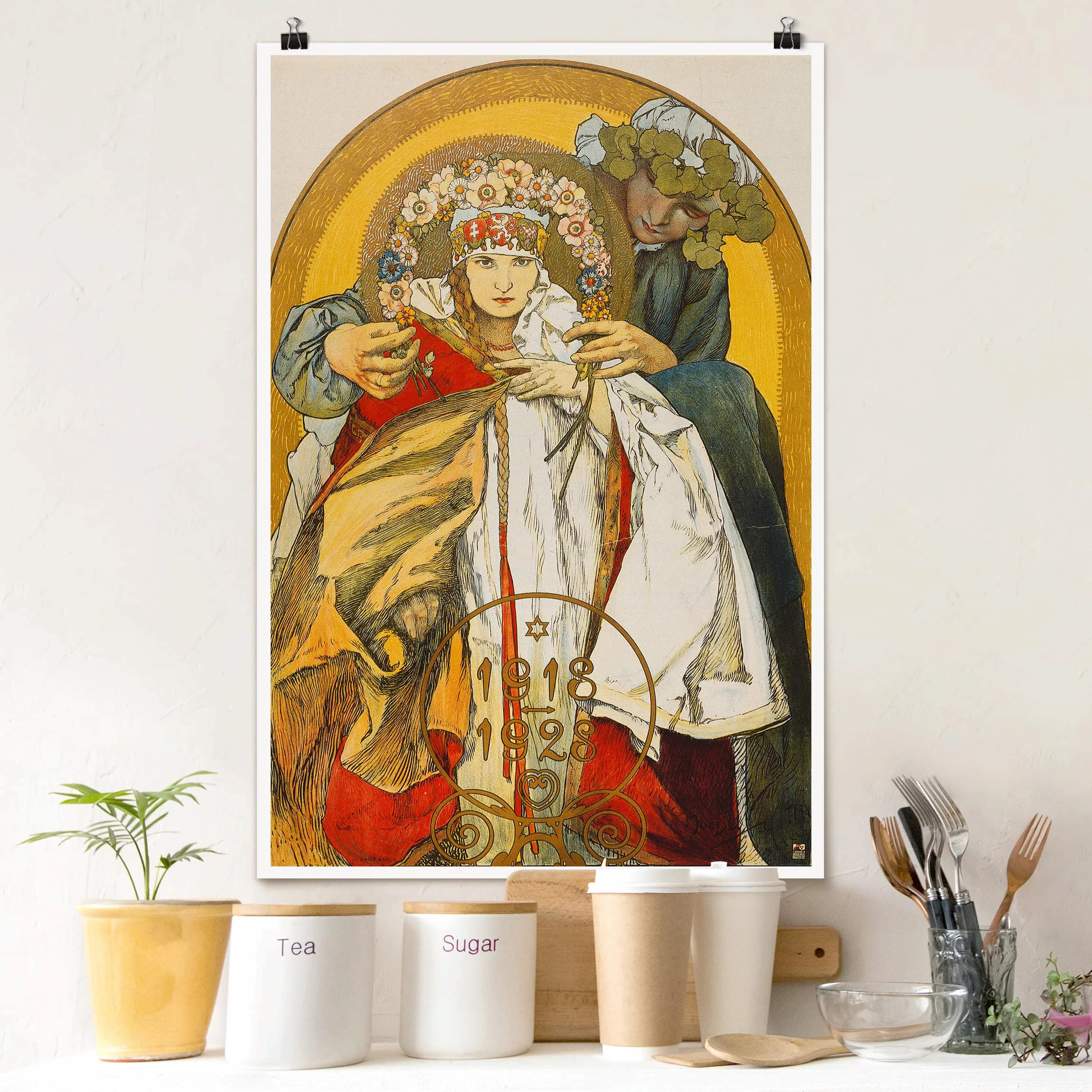 Poster Kunstdruck - Hochformat Alfons Mucha - Plakat Tschechoslowakischen R günstig online kaufen