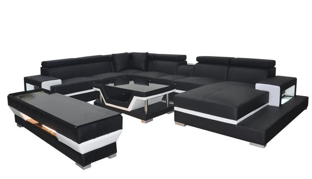 Xlmoebel Sofa Moderne Ledersitzgruppe für das Wohnzimmer mit Ecke und USB-A günstig online kaufen