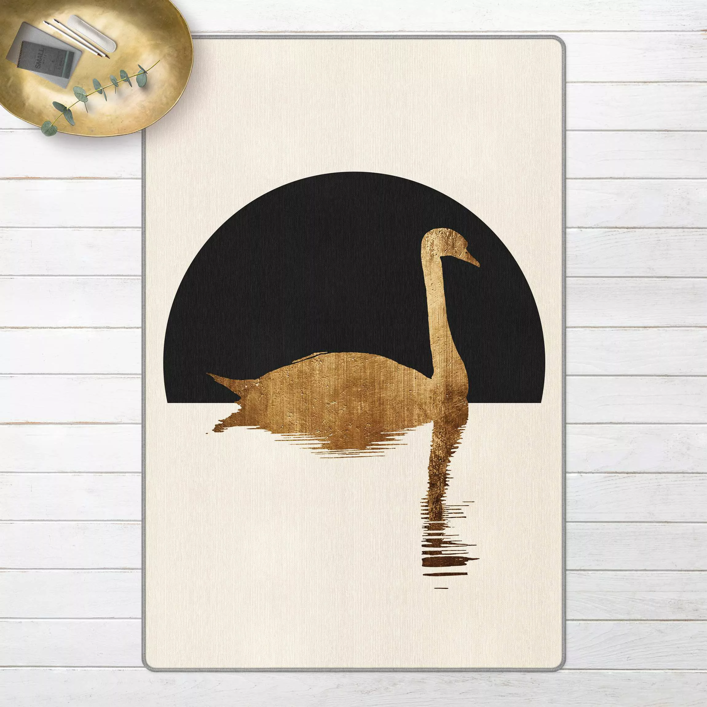 Teppich Schwan in Gold günstig online kaufen