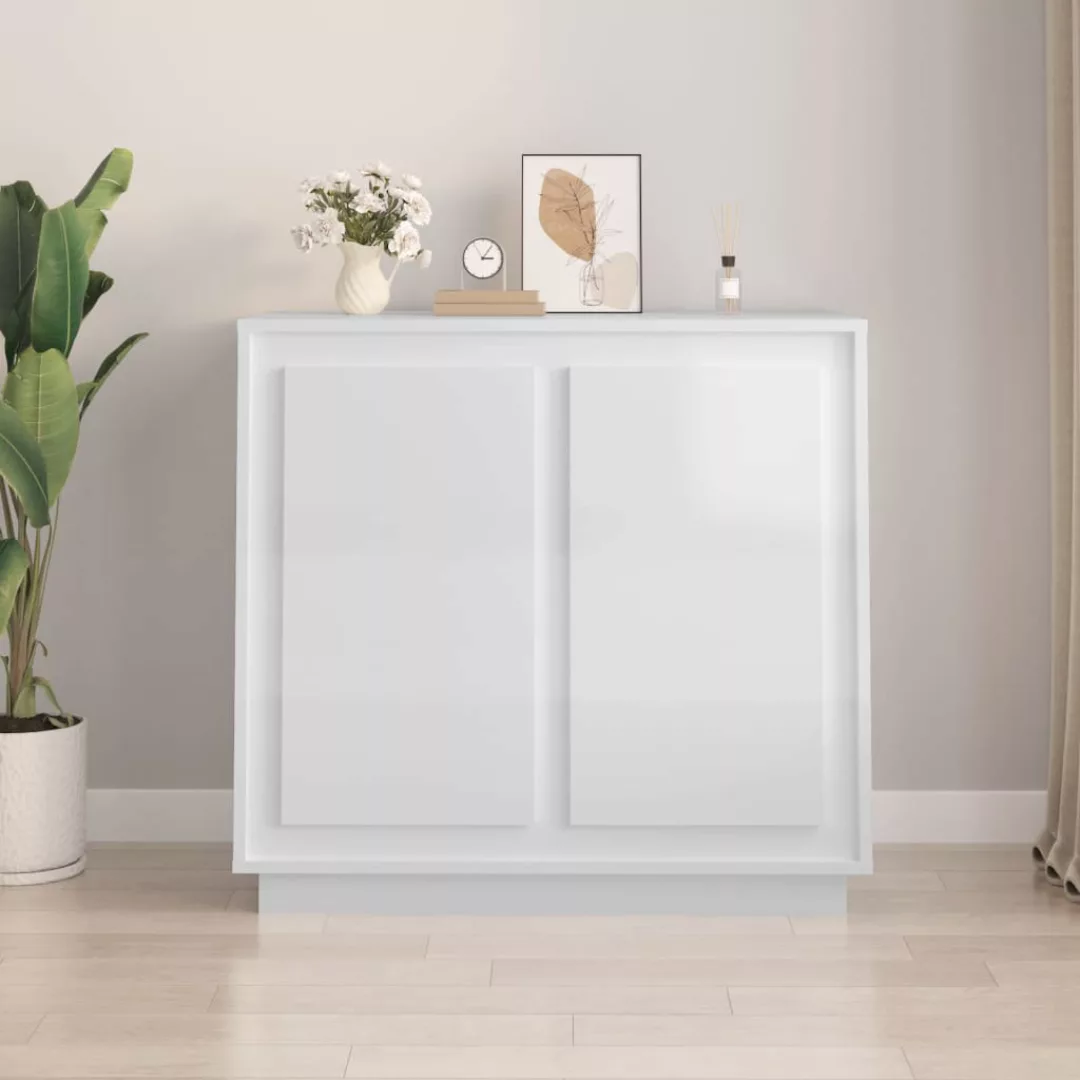 Vidaxl Sideboard Hochglanz-weiß 80x34x75 Cm Holzwerkstoff günstig online kaufen