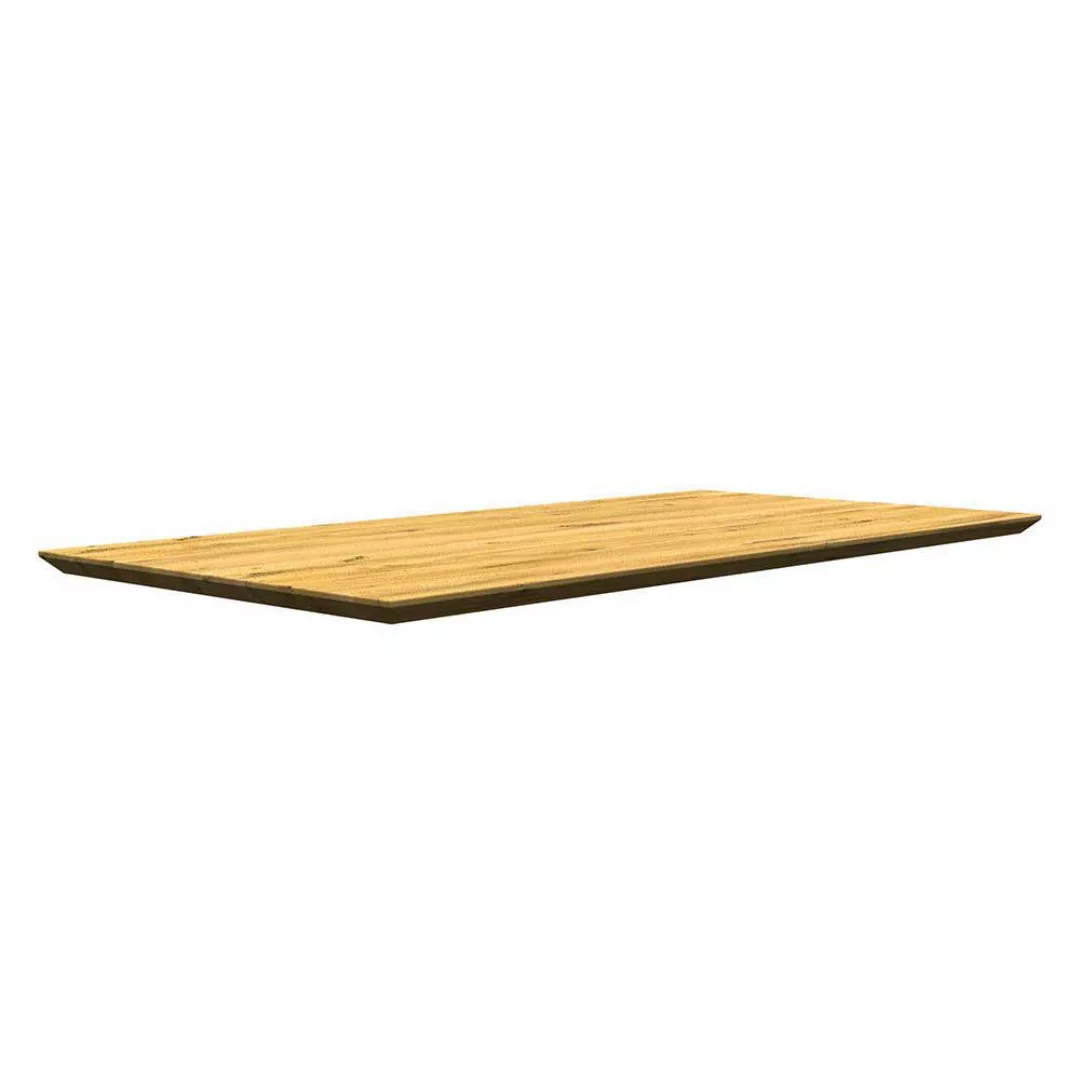 Tisch Esszimmer hochwertig aus Eiche Massivholz und Metall Schweizer Kante günstig online kaufen
