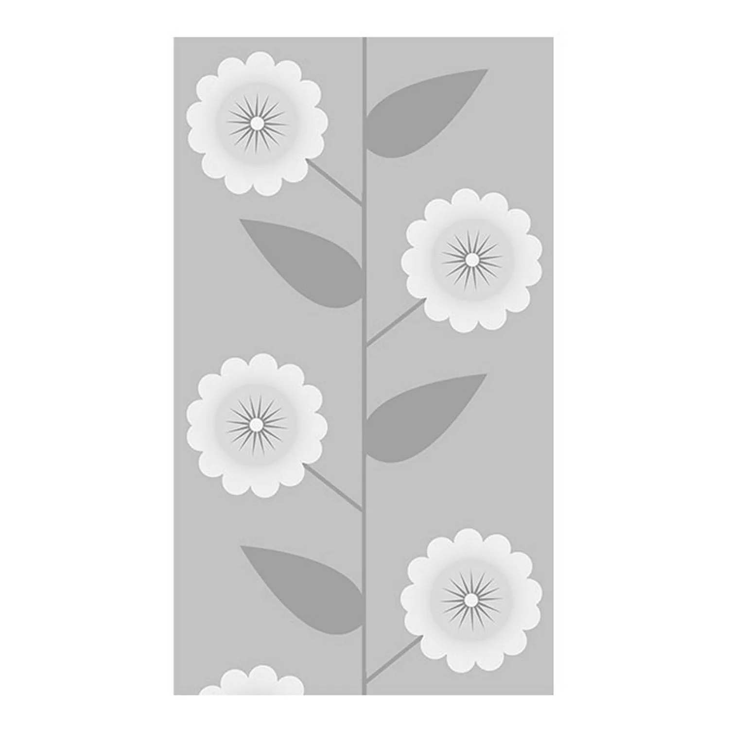 home24 Artgeist Vliestapete Floral Pattern Premium Vlies Grau/Weiß Rechteck günstig online kaufen