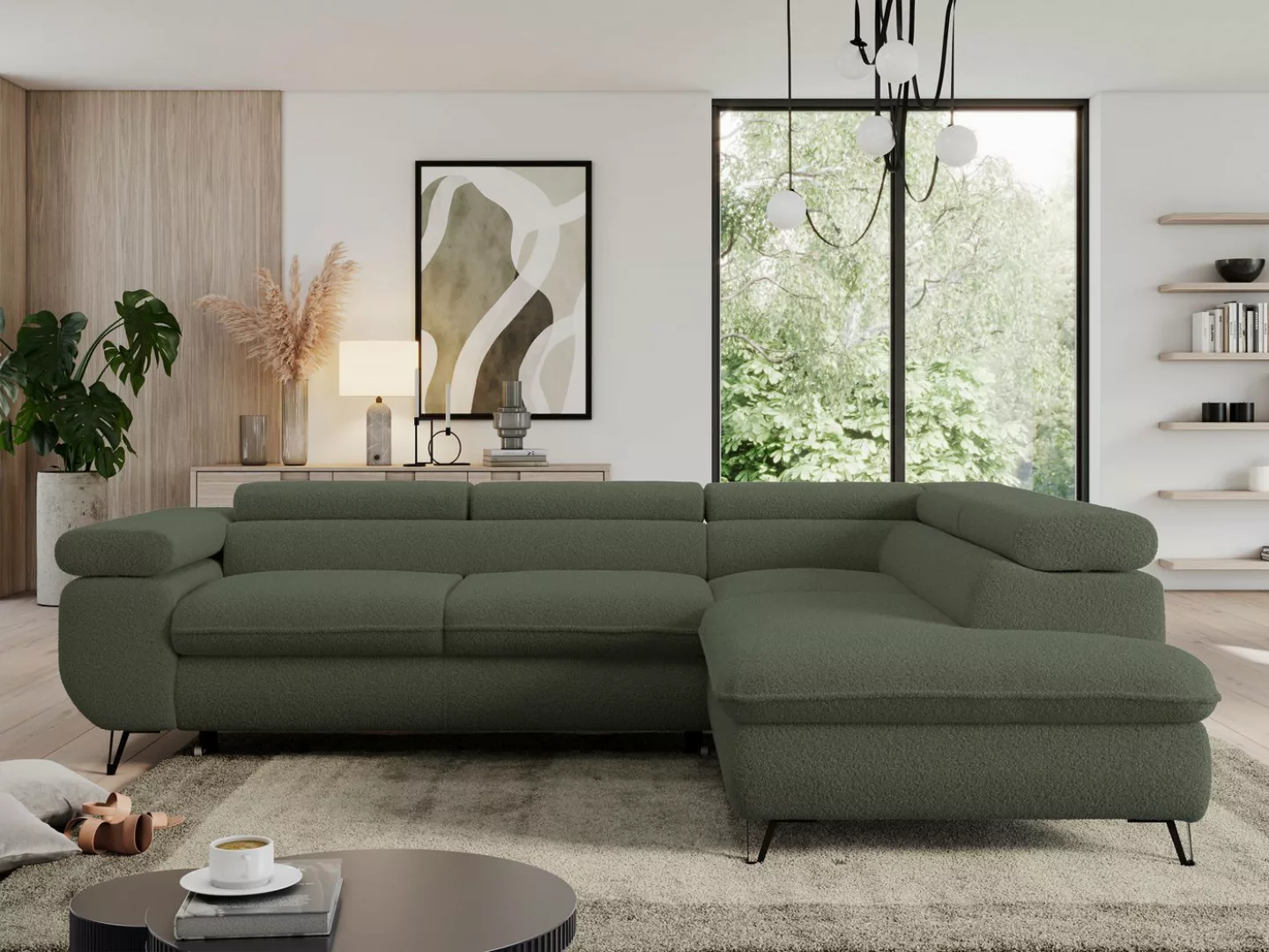 MKS MÖBEL Ecksofa PEDRO L, Set, HR35-Schaum, Metallbeinen, Wellenfedern, L- günstig online kaufen