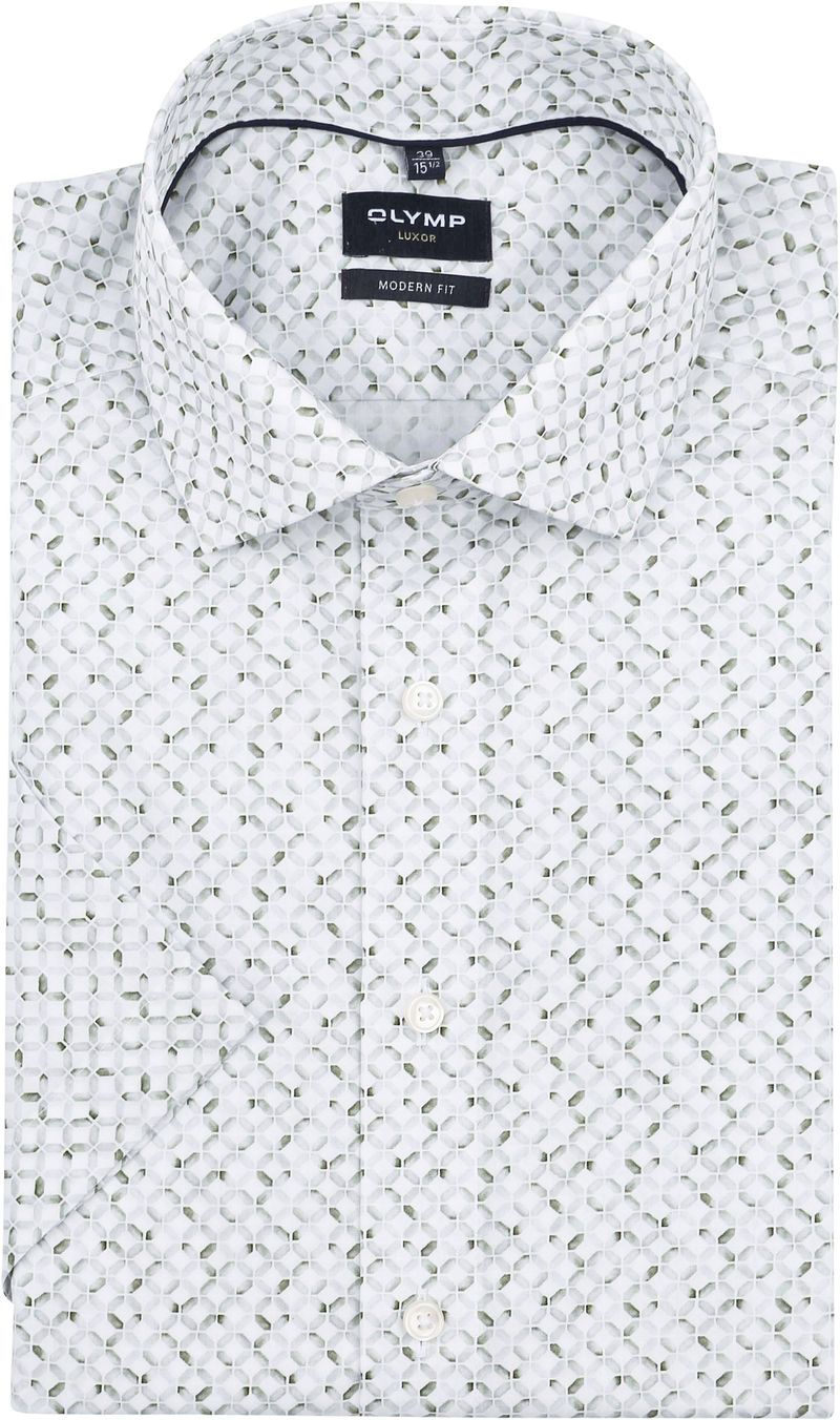 Olymp Luxor Shirt Print Olive - Größe 45 günstig online kaufen