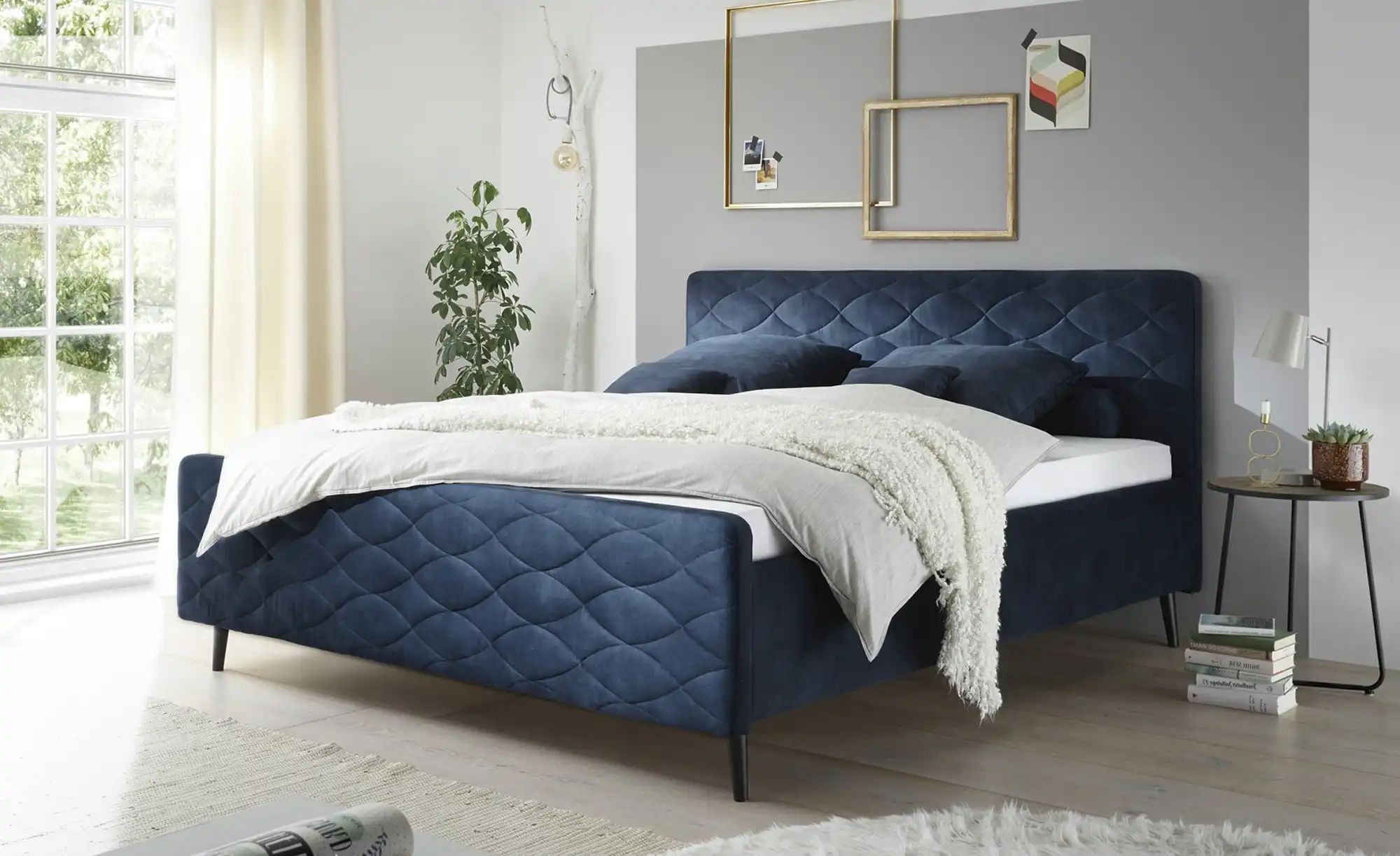 meinBett Polsterbettgestell  Mariano A ¦ blau ¦ Maße (cm): B: 169 H: 108 Be günstig online kaufen