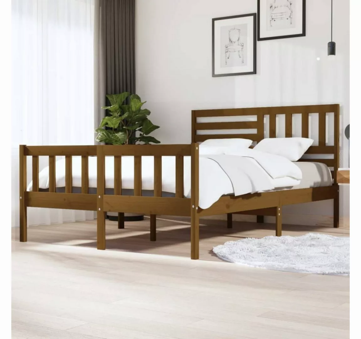 furnicato Bett Massivholzbett Honigbraun 150x200 cm günstig online kaufen