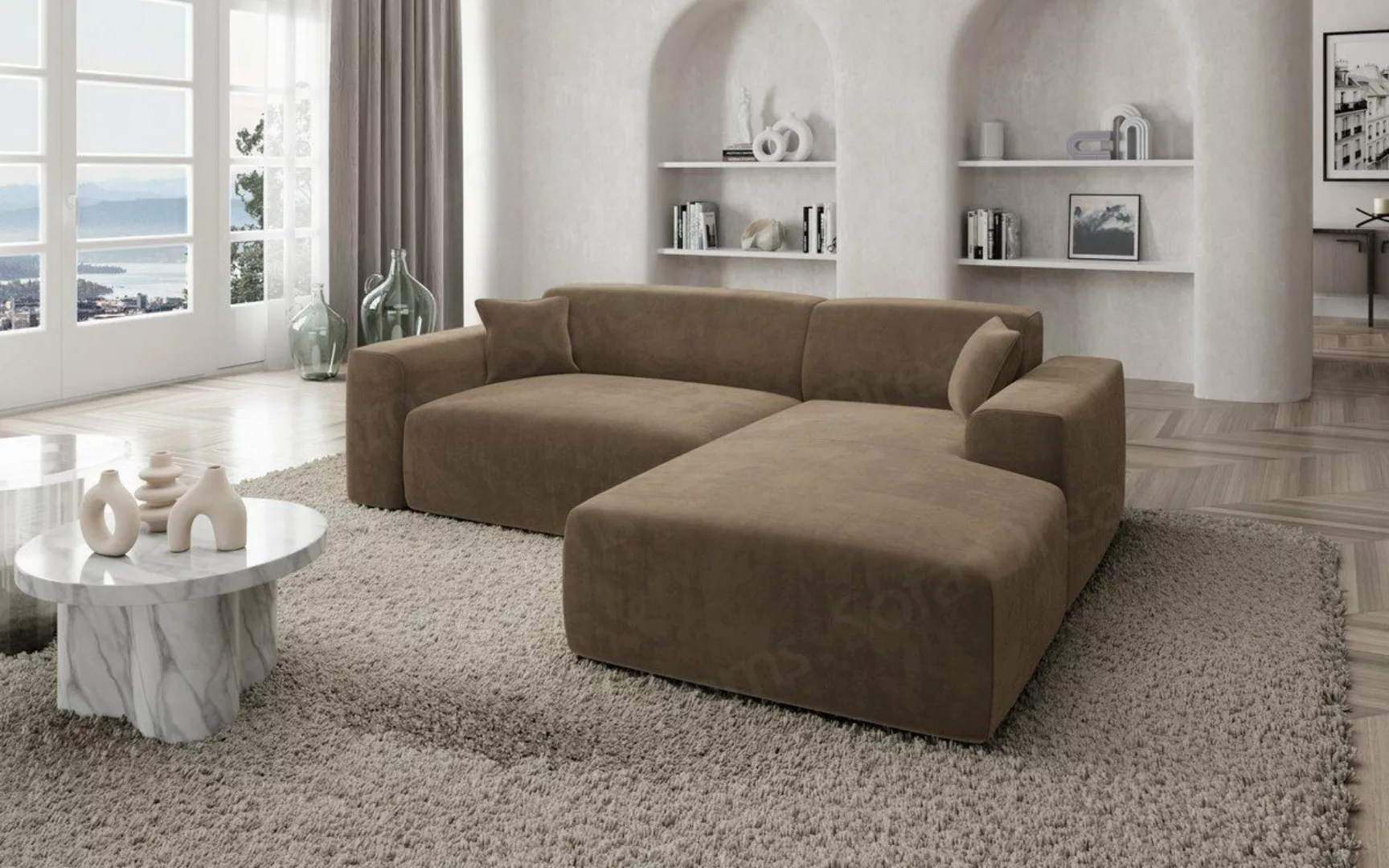 Sofa Dreams Ecksofa Design Samt Stoff Sofa Mallorca L Form kurz Modern Stof günstig online kaufen
