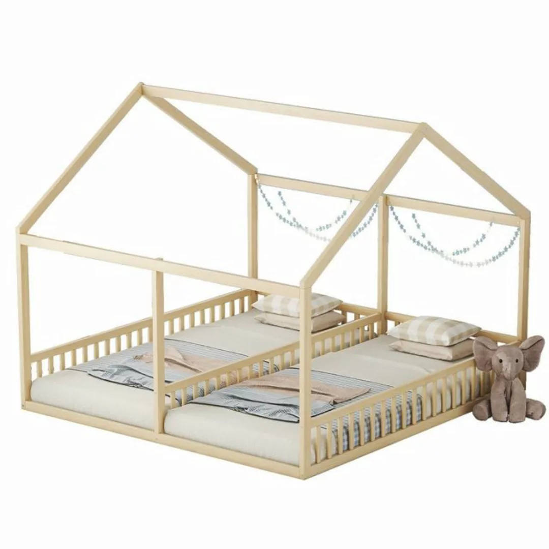 WISHDOR Kinderbett Funktionsbett Holzbett Einzelbetten, 2-in-1-Betten (flac günstig online kaufen