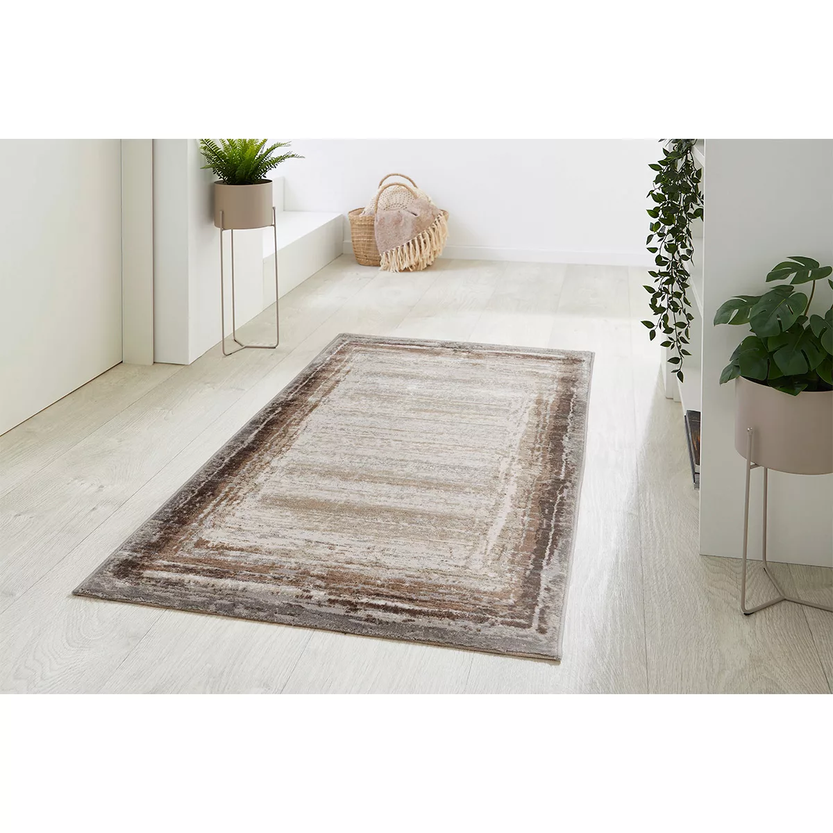 HOMCOM Kurzflor Webteppich Creme-Braun 150 x 80 x 0,9 cm   Aosom günstig online kaufen