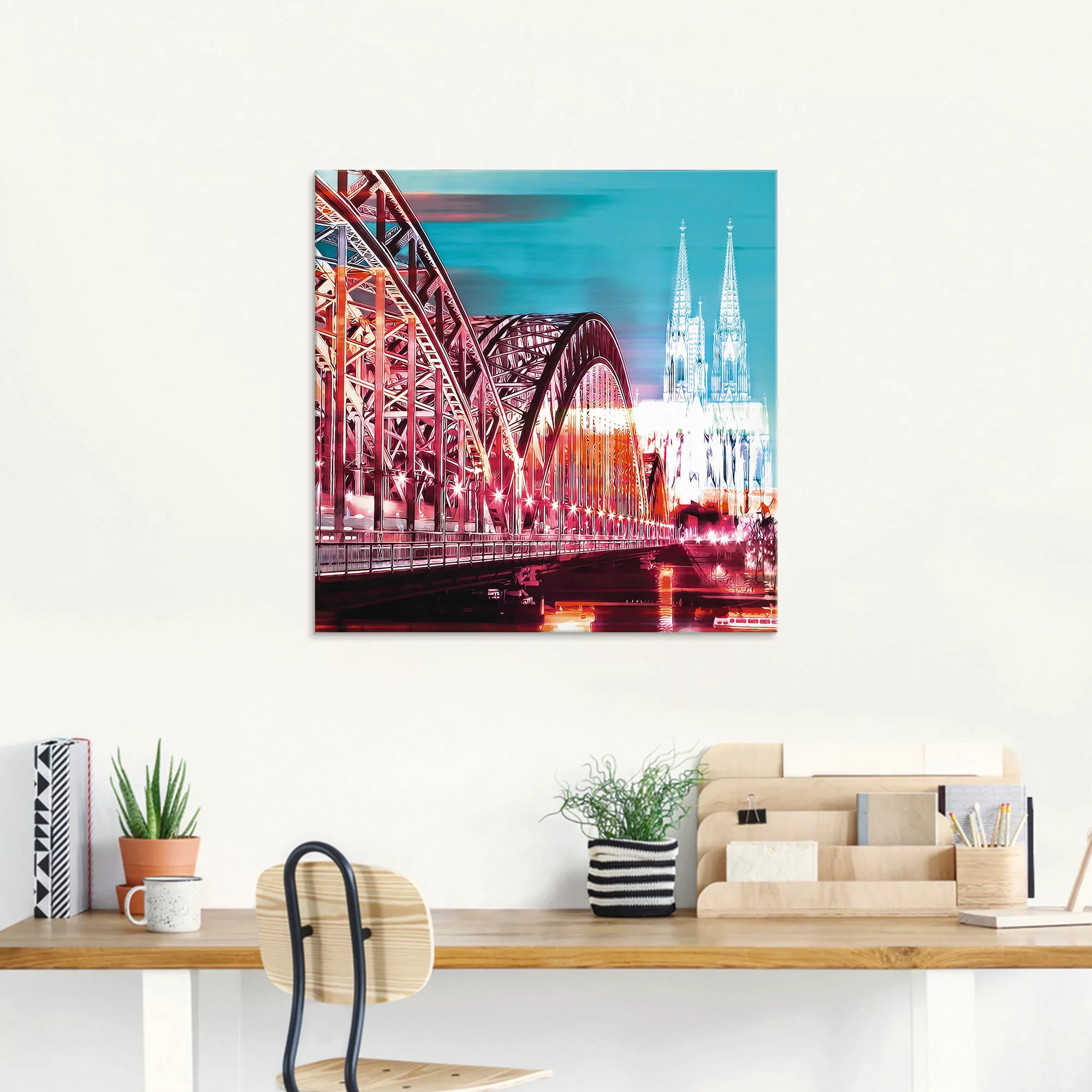Artland Glasbild »Köln Skyline Abstrakte Collage 13«, Brücken, (1 St.), in günstig online kaufen