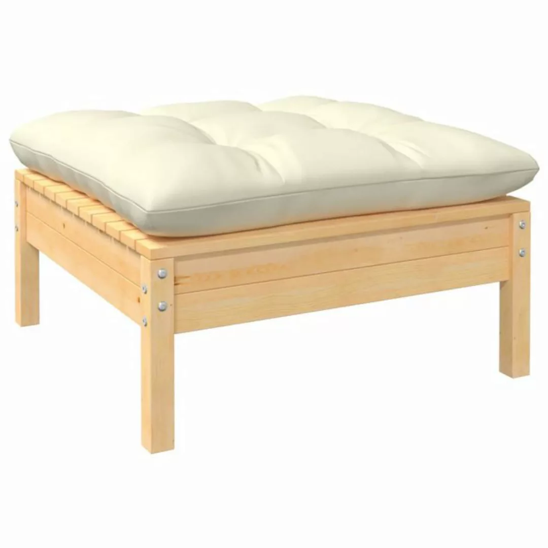 2-sitzer-gartensofa Mit Creme Kissen Massivholz Kiefer günstig online kaufen