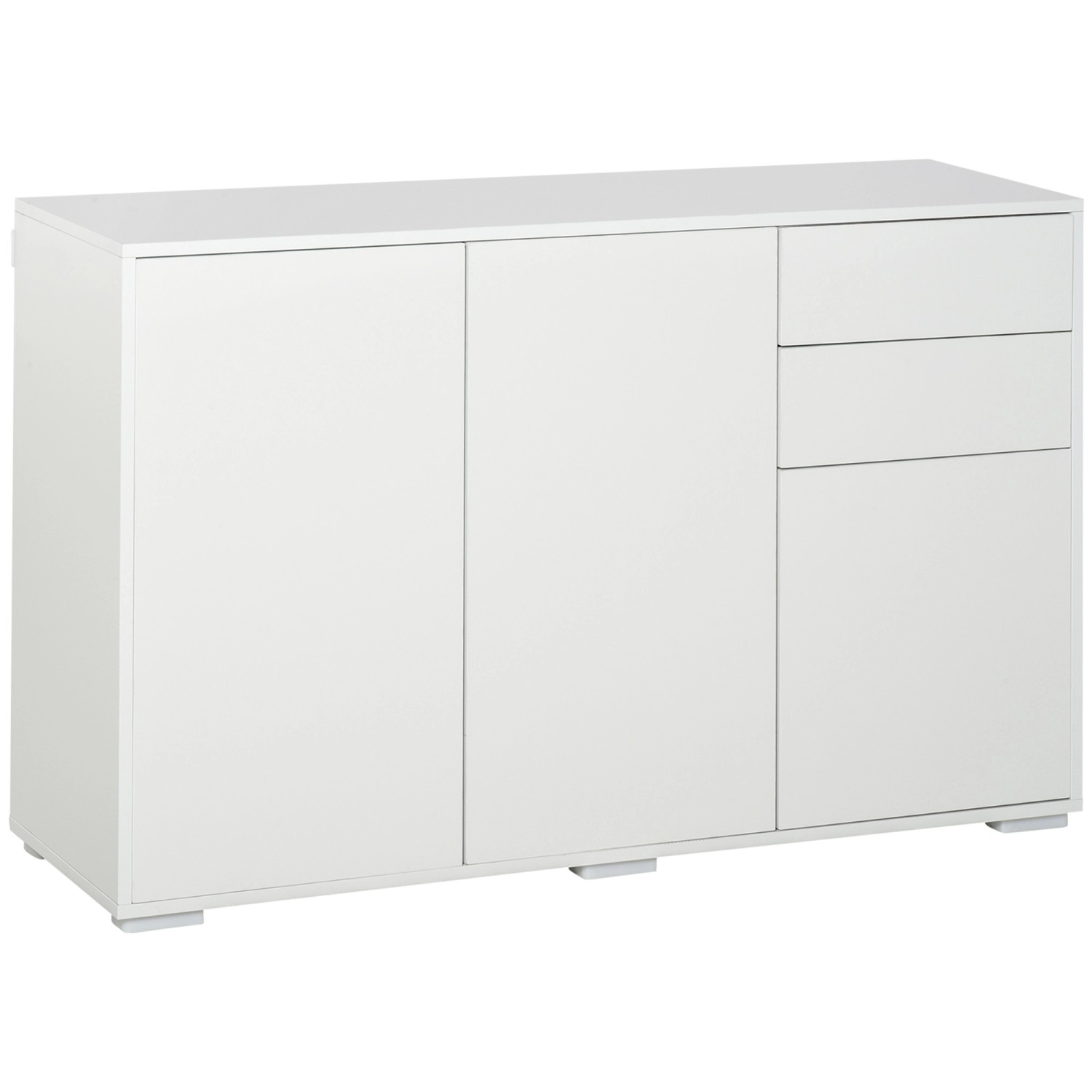 HOMCOM Sideboard mit 2 Schublade 3 Türen Aktenschrank Weiß 117 x 36 x 74 cm günstig online kaufen