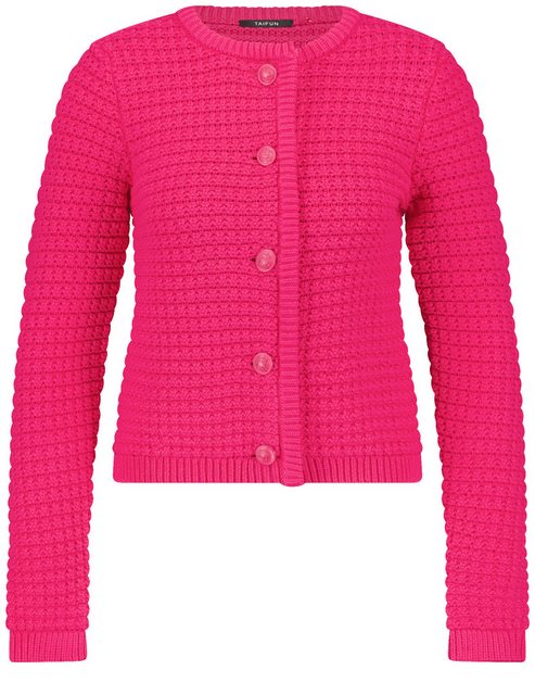 Taifun Strickjacke Struktur-Cardigan aus Baumwoll-Mix günstig online kaufen