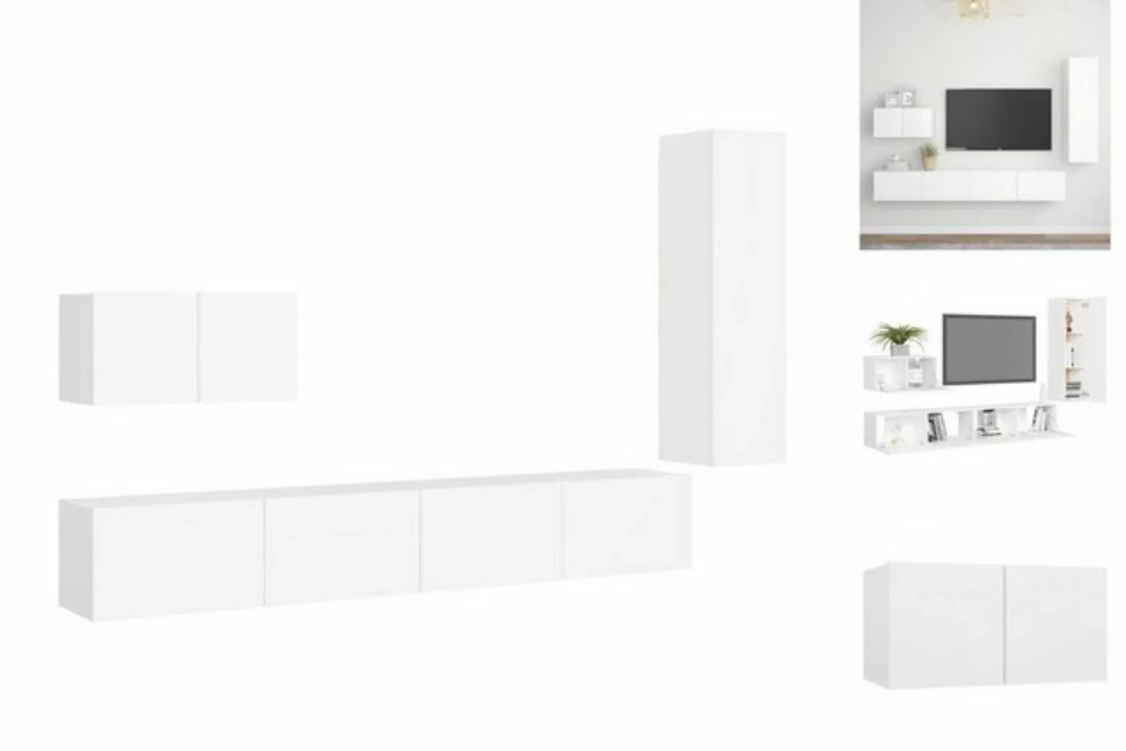 vidaXL TV-Schrank 4tlg TV Schrank Set Hängeschrank Wohnwand Fernsehschrank günstig online kaufen