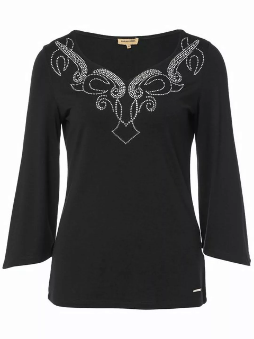 Sarah Kern Langarmshirt Longsleeve koerpernah mit Ziersteinchen veredelt günstig online kaufen