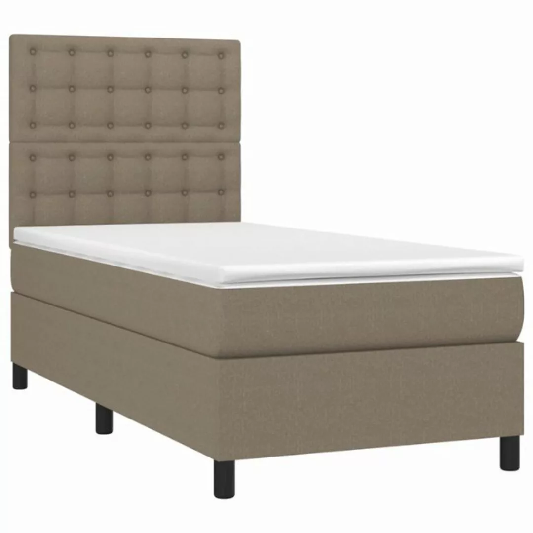 vidaXL Bett Boxspringbett mit Matratze & LED Taupe 80x200 cm Stoff günstig online kaufen