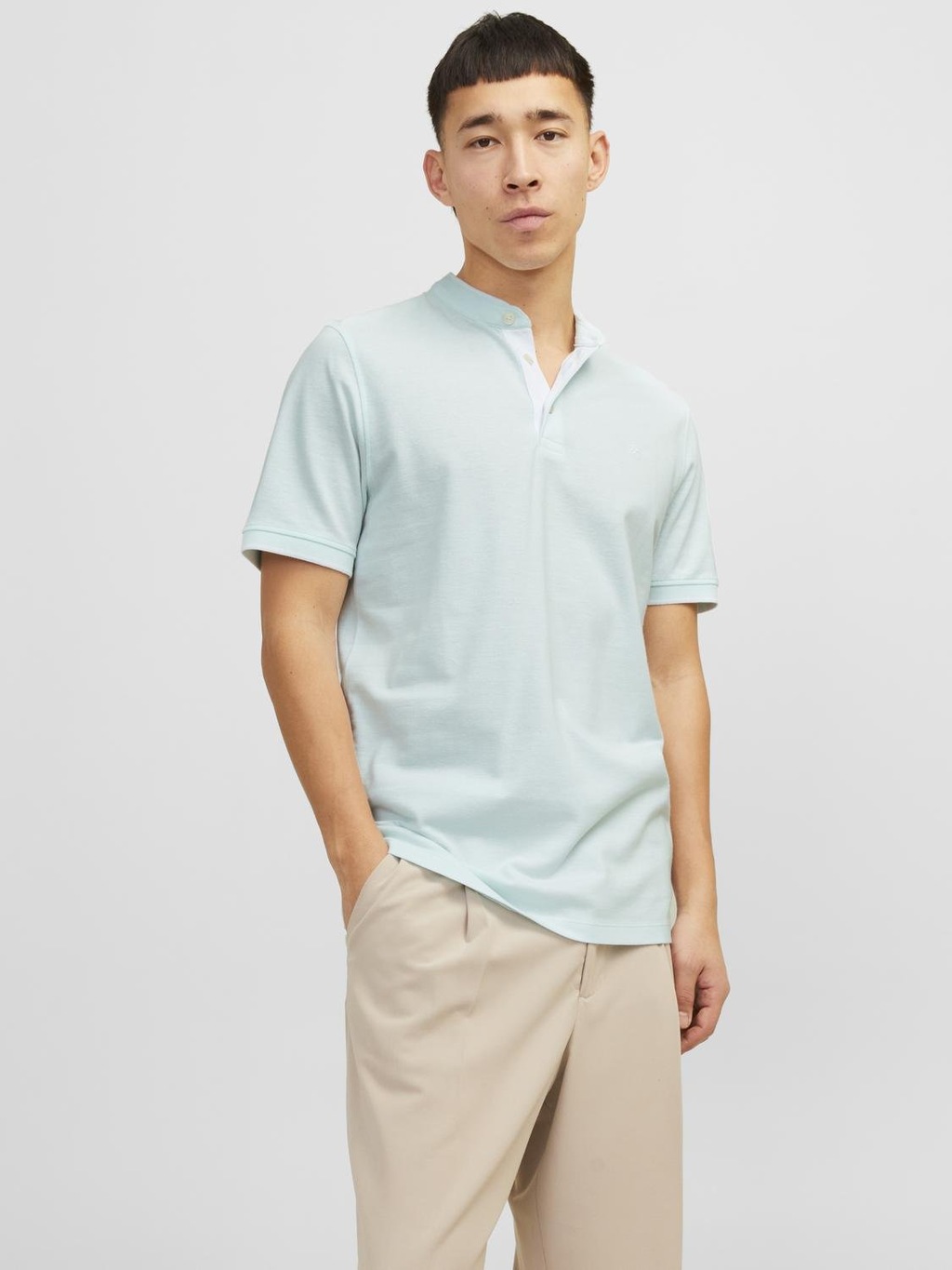 Jack & Jones Poloshirt "JJEPAULOS MAO POLO", mit Logo Stickerei günstig online kaufen