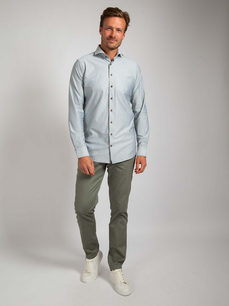 Suitable Herringbone Hemd Grün - Größe 39 günstig online kaufen