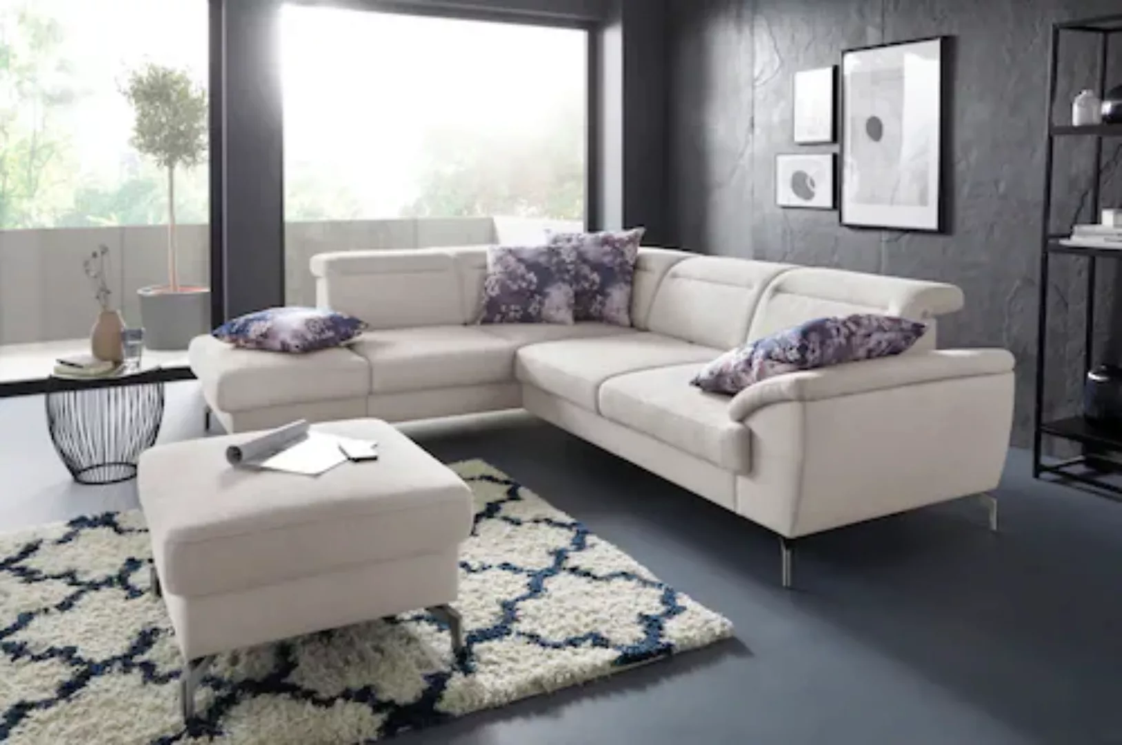 sit&more Ecksofa »Percy L-Form«, 15 cm Fußhöhe, Sitztiefenverstellung, wahl günstig online kaufen