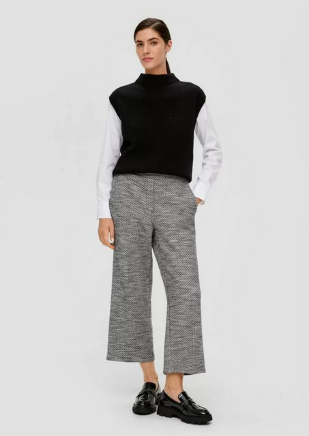 s.Oliver BLACK LABEL 7/8-Hose Regular: Culotte mit Musterstruktur günstig online kaufen