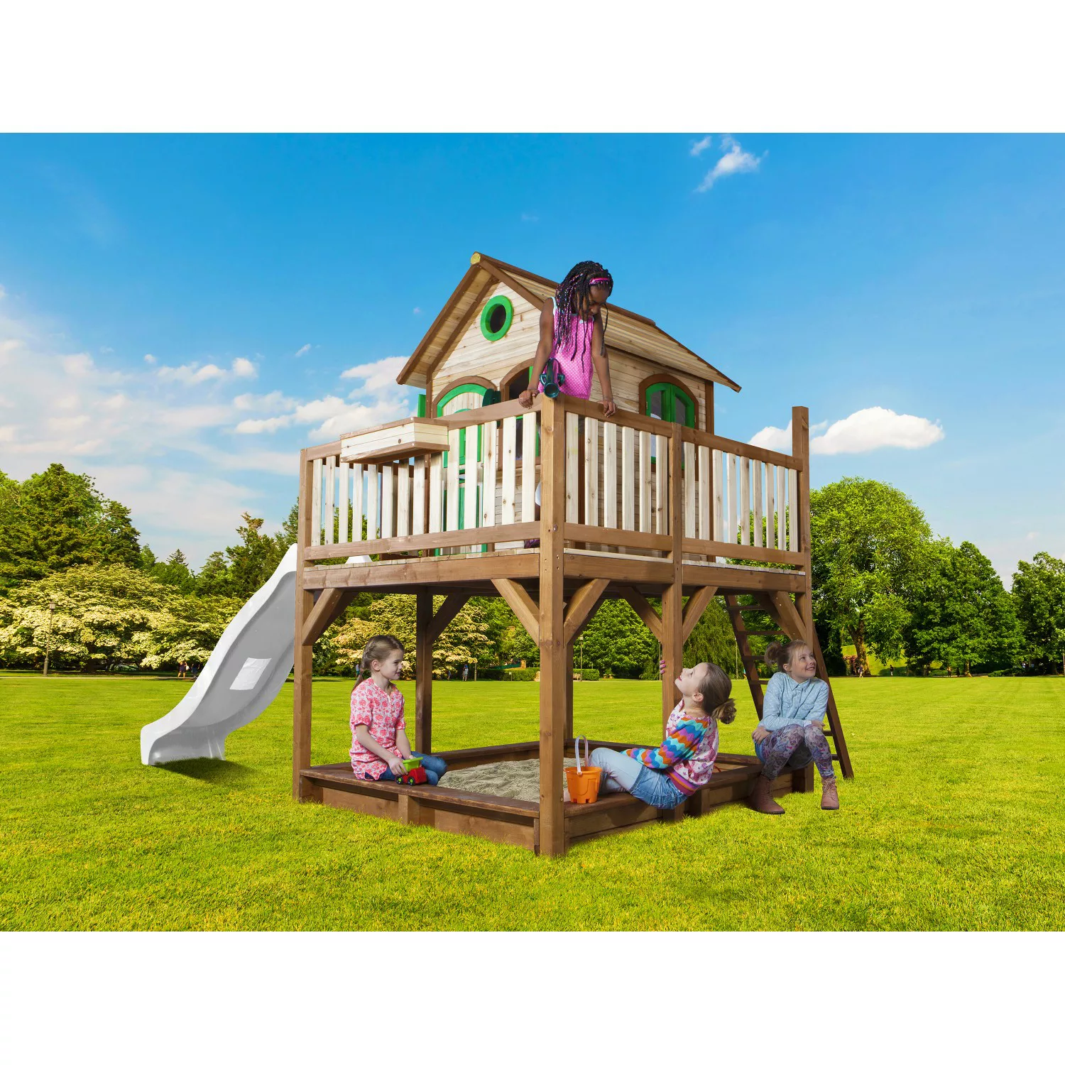 AXI Spielhaus Liam braun B/H/L: ca. 377x291x255 cm günstig online kaufen