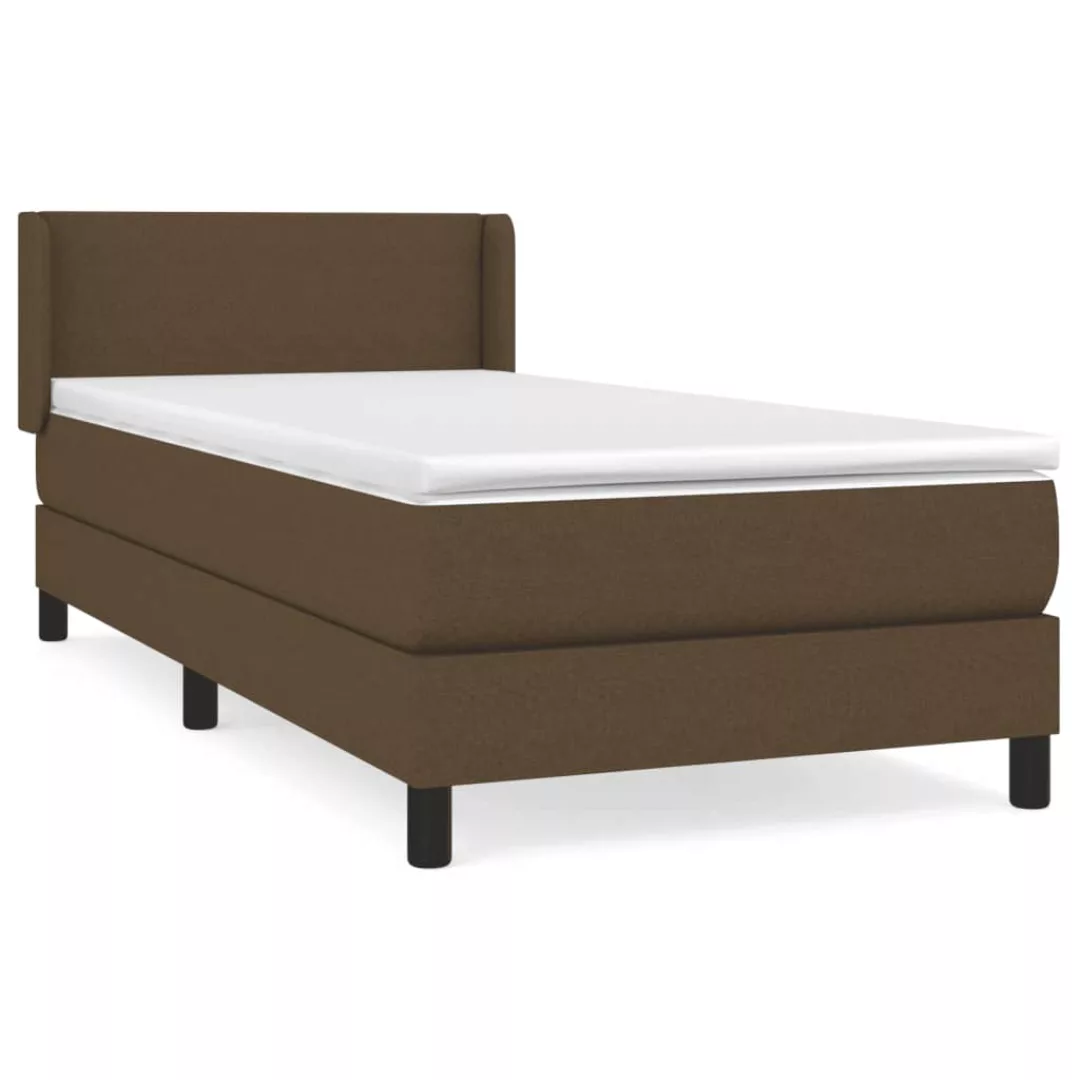 Vidaxl Boxspringbett Mit Matratze Dunkelbraun 90x200 Cm Stoff günstig online kaufen