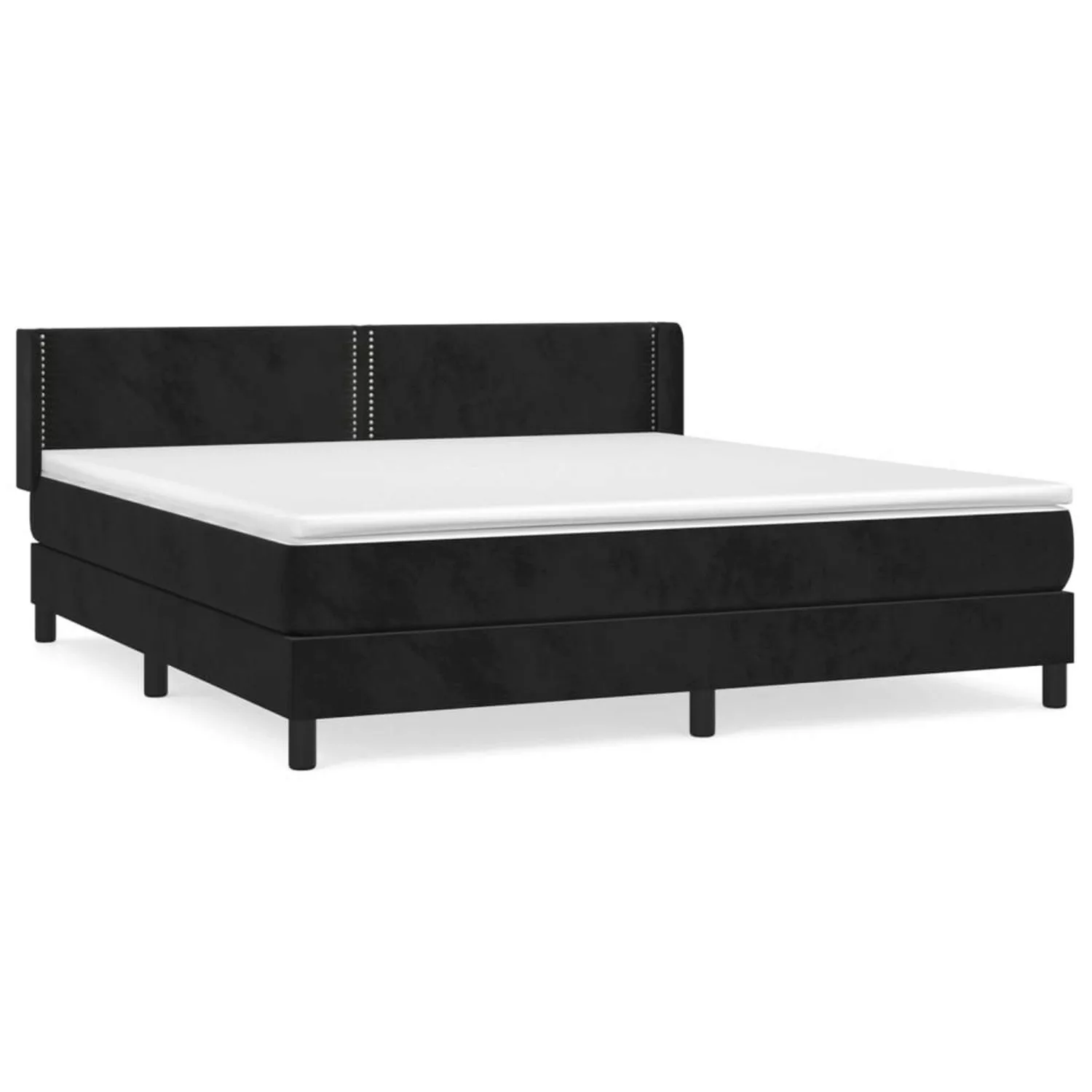 Vidaxl Boxspringbett Mit Matratze Schwarz 180x200 Cm Samt günstig online kaufen