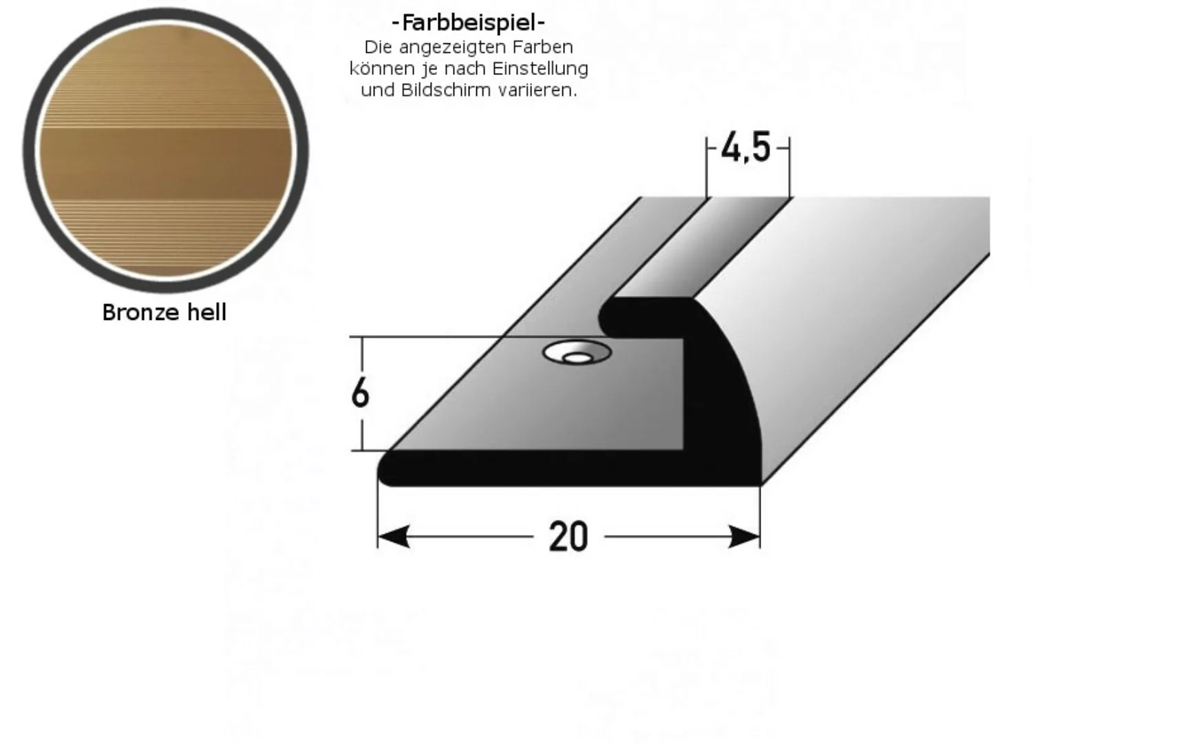 Einschubprofil "Midleton" für Laminat, 6 mm Einfasshöhe, Aluminium eloxiert günstig online kaufen