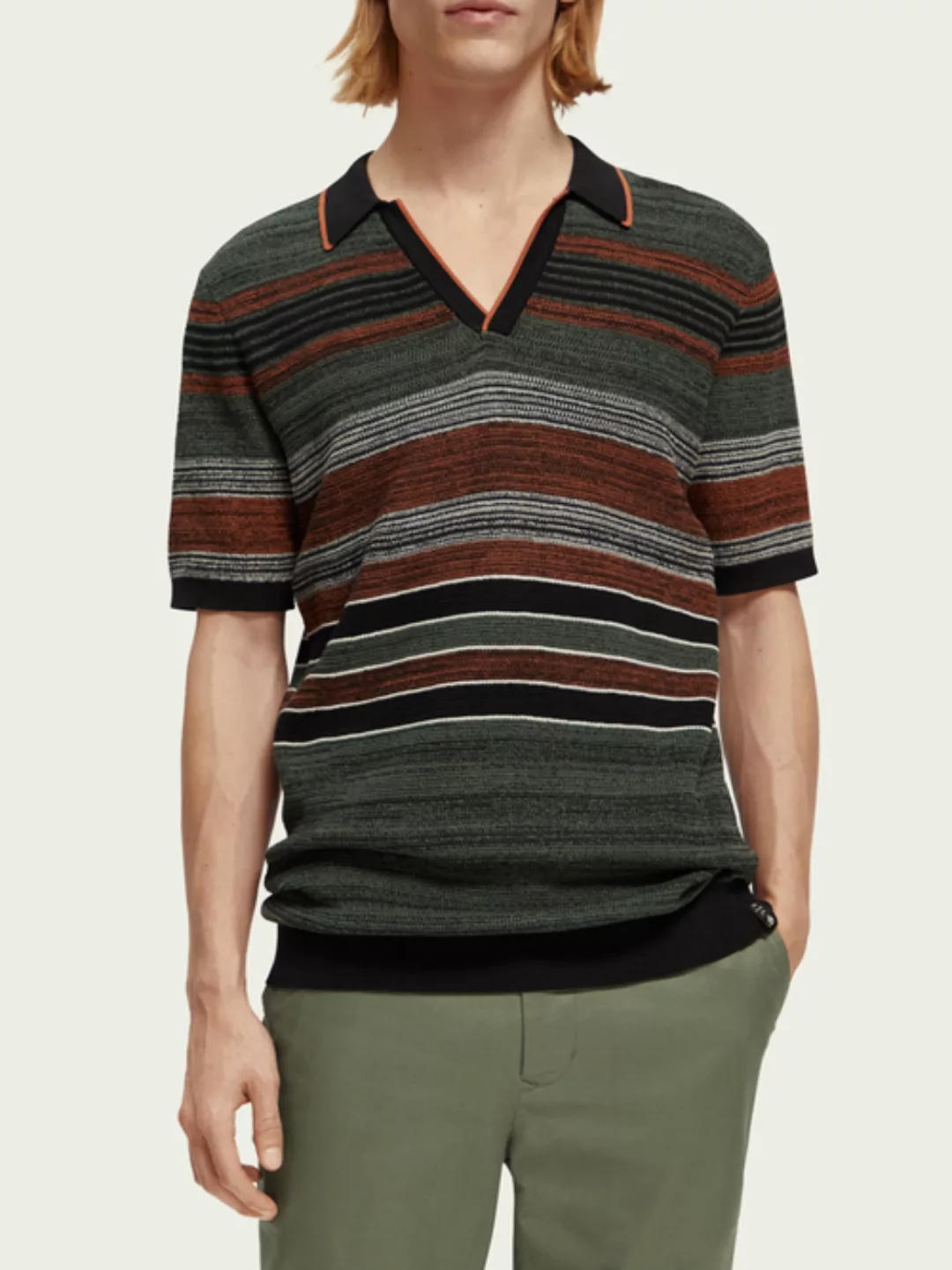 Scotch & Soda Gestreiftes Strick-Poloshirt günstig online kaufen