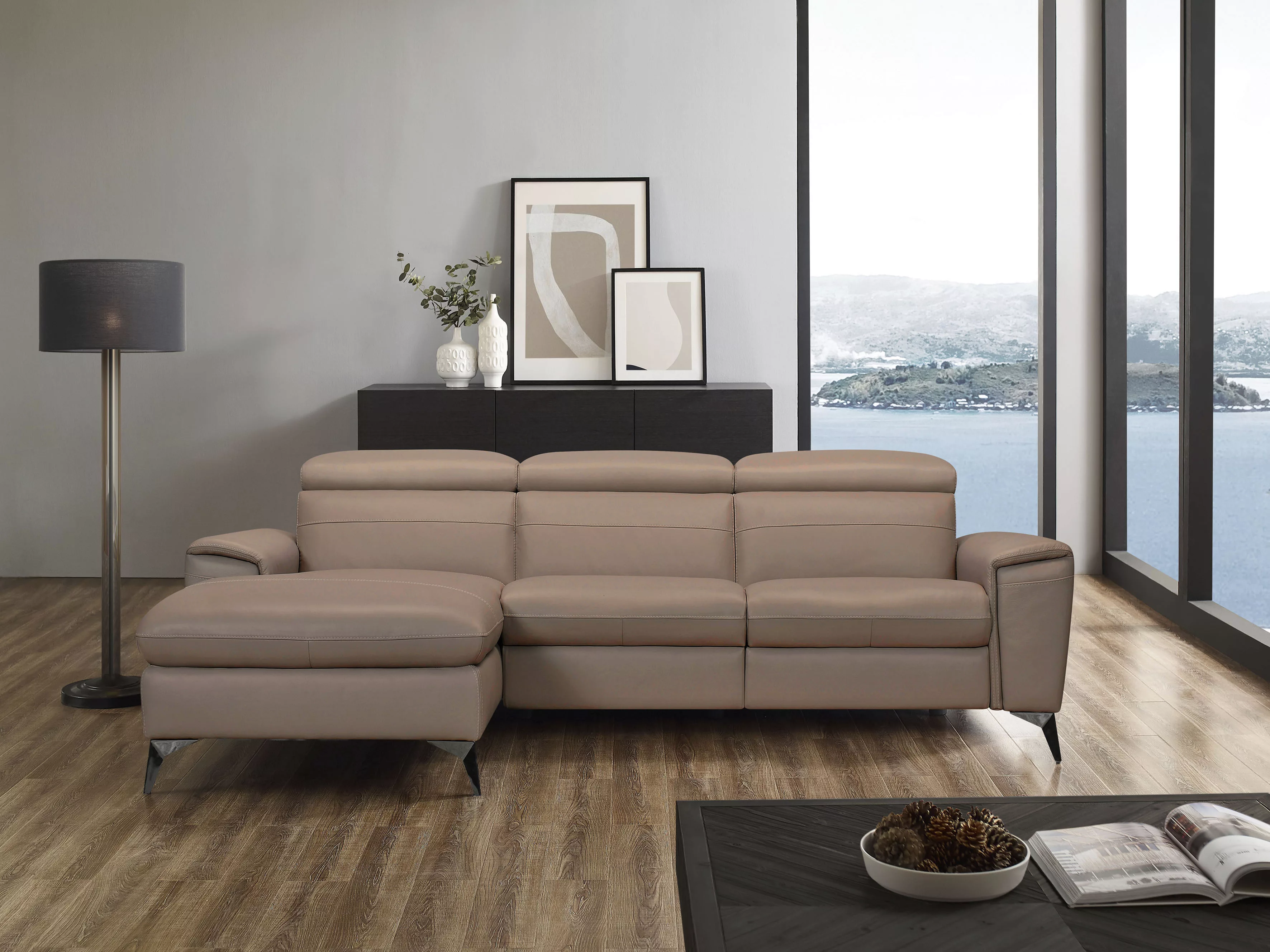 Places of Style Ecksofa "Theron, L-Form, 263 cm,", elektrische Relaxfunktio günstig online kaufen