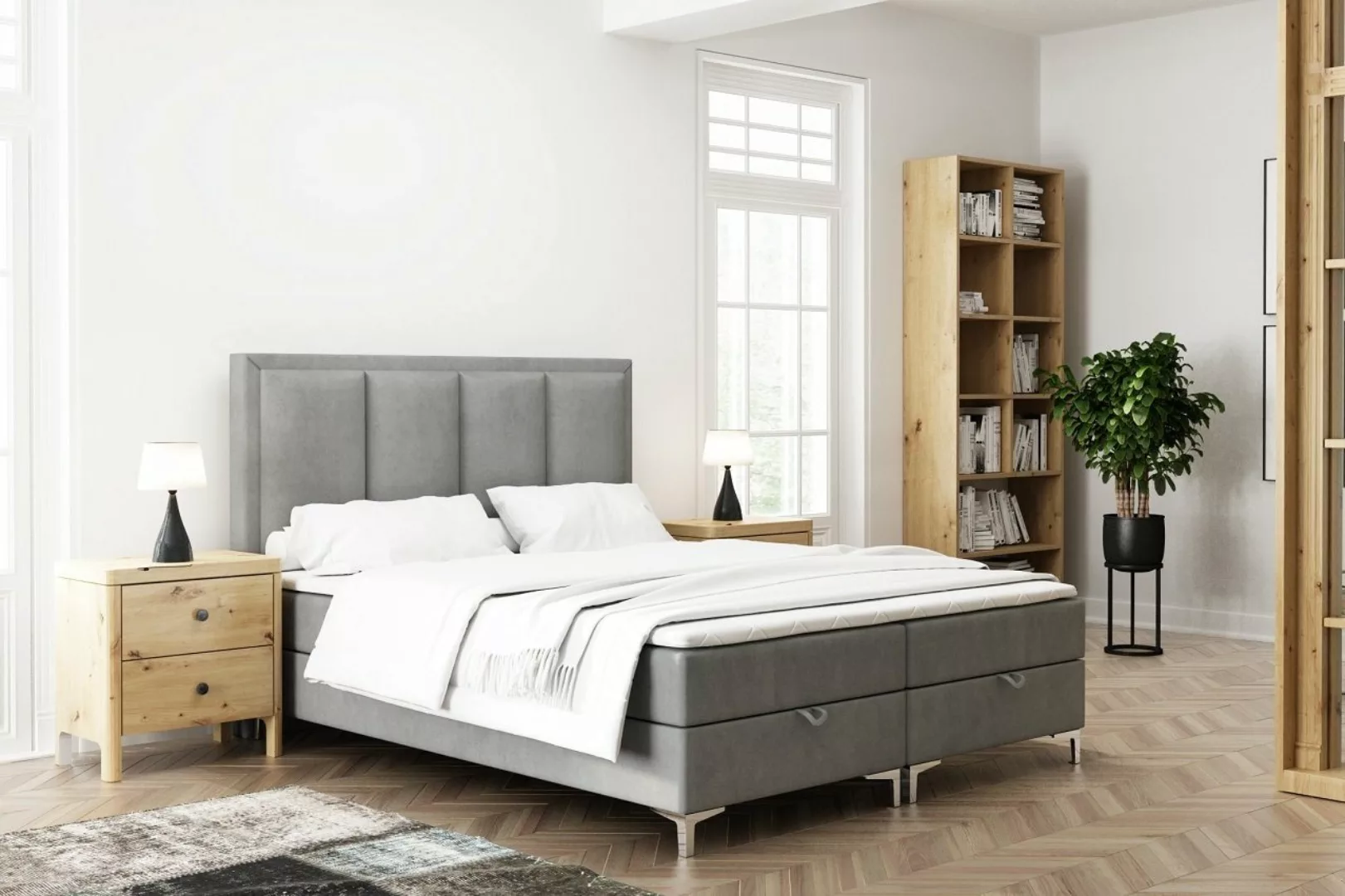 Deine Möbel 24 Boxspringbett MEG Komplettbett Polsterbett inkl. Bonellfeder günstig online kaufen