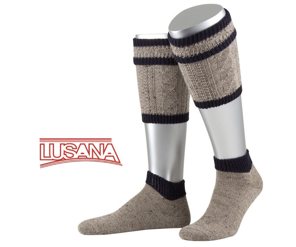 Lusana Trachtensocken 2-teiliges Loferl-Set - braun/marine günstig online kaufen