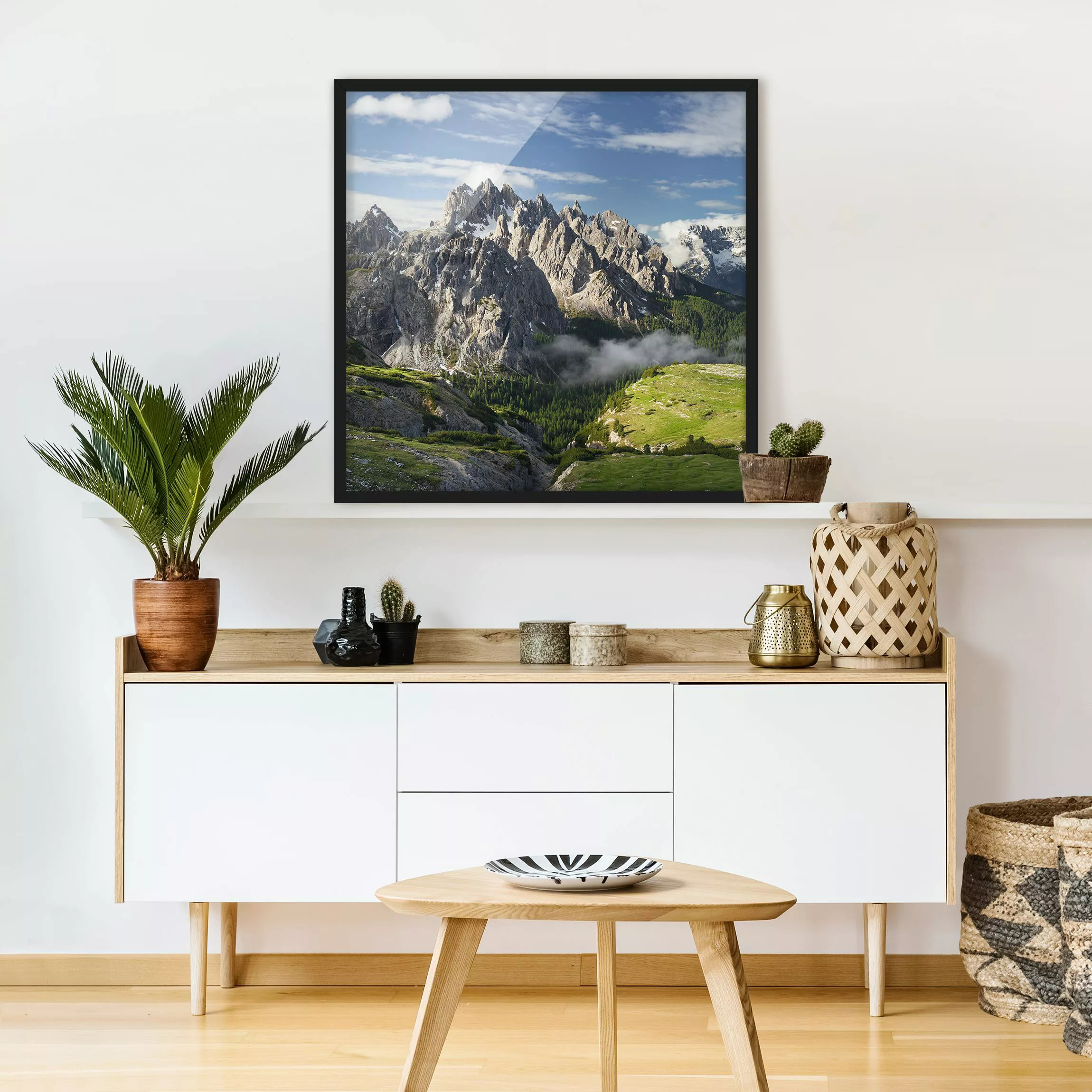 Bild mit Rahmen Natur & Landschaft - Quadrat Italienische Alpen günstig online kaufen