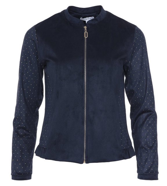 MONACO blue Kurzjacke Stoffjacke koerpernah mit Metallic-Pünktchen-Design günstig online kaufen