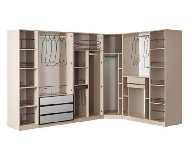 JVmoebel Eckkleiderschrank Eckschrank Schlafzimmer modern Möbel Luxus beige günstig online kaufen